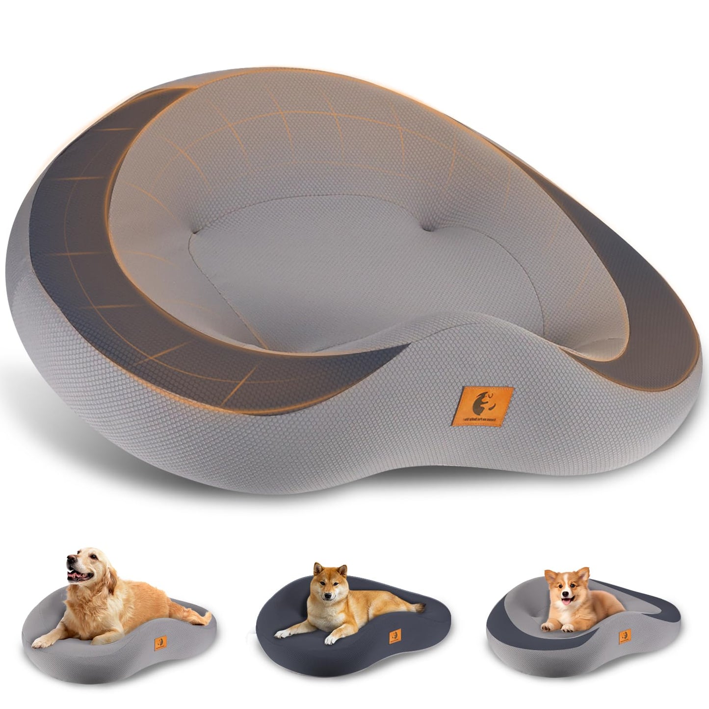 Orthopedic Dog Beds for Large/Medium Dogs, 9'' Thick Pure Memory Foam Dog Bed with Removable Washable Cover, Waterproof Couch Pet Bed, 60D High Density, Chewproof, Easy Clean, Dark Grey LukkyDeals