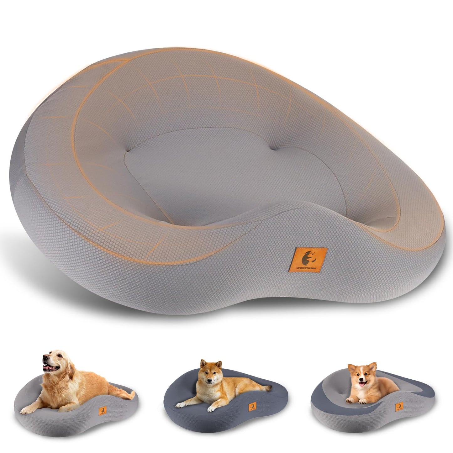 Orthopedic Dog Beds for Large/Medium Dogs, 9'' Thick Pure Memory Foam Dog Bed with Removable Washable Cover, Waterproof Couch Pet Bed, 60D High Density, Chewproof, Easy Clean, Dark Grey LukkyDeals