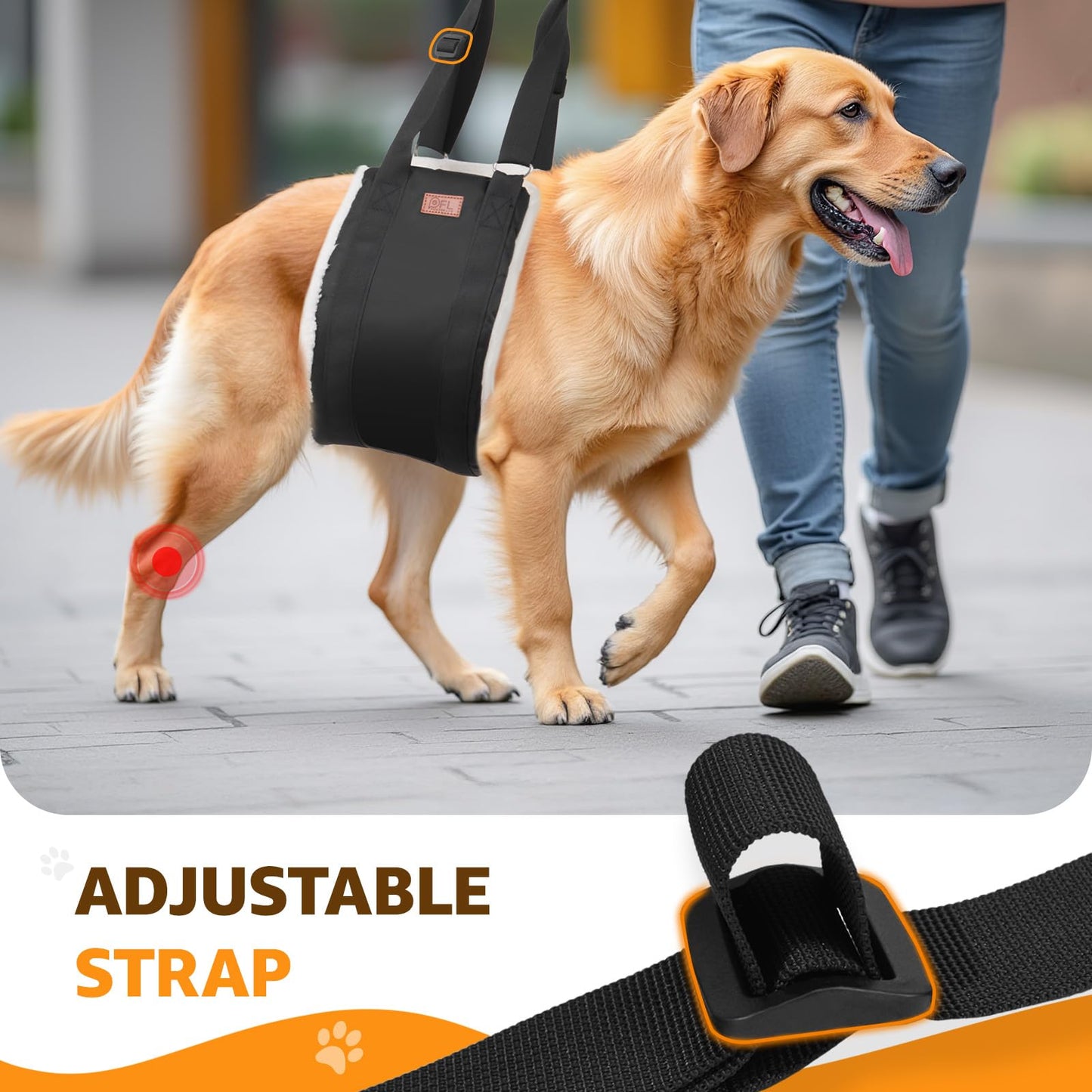Adjustable Dog Lift Harness Dog Sling for Large Dogs Hind Leg Support Soft Lift Support and Rehab Harness for Weak Rear Legs, Helps Senior, Injured, Disabled and After ACL Surgery Dogs Large LukkyDeals