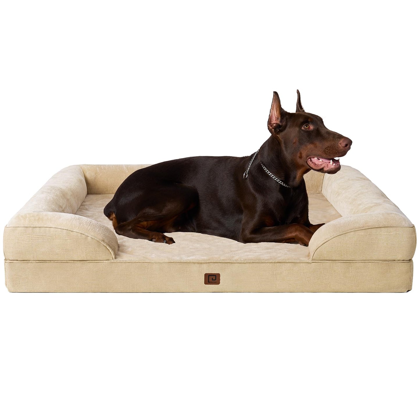 EHEYCIGA Orthopedic Dog Beds for Extra Large Dogs, Waterproof Memory Foam XL Pet Bed with Sides, Non-Slip and Egg-Crate Foam Big Dog Couch Bed with Washable Removable Cover, Grey LukkyDeals
