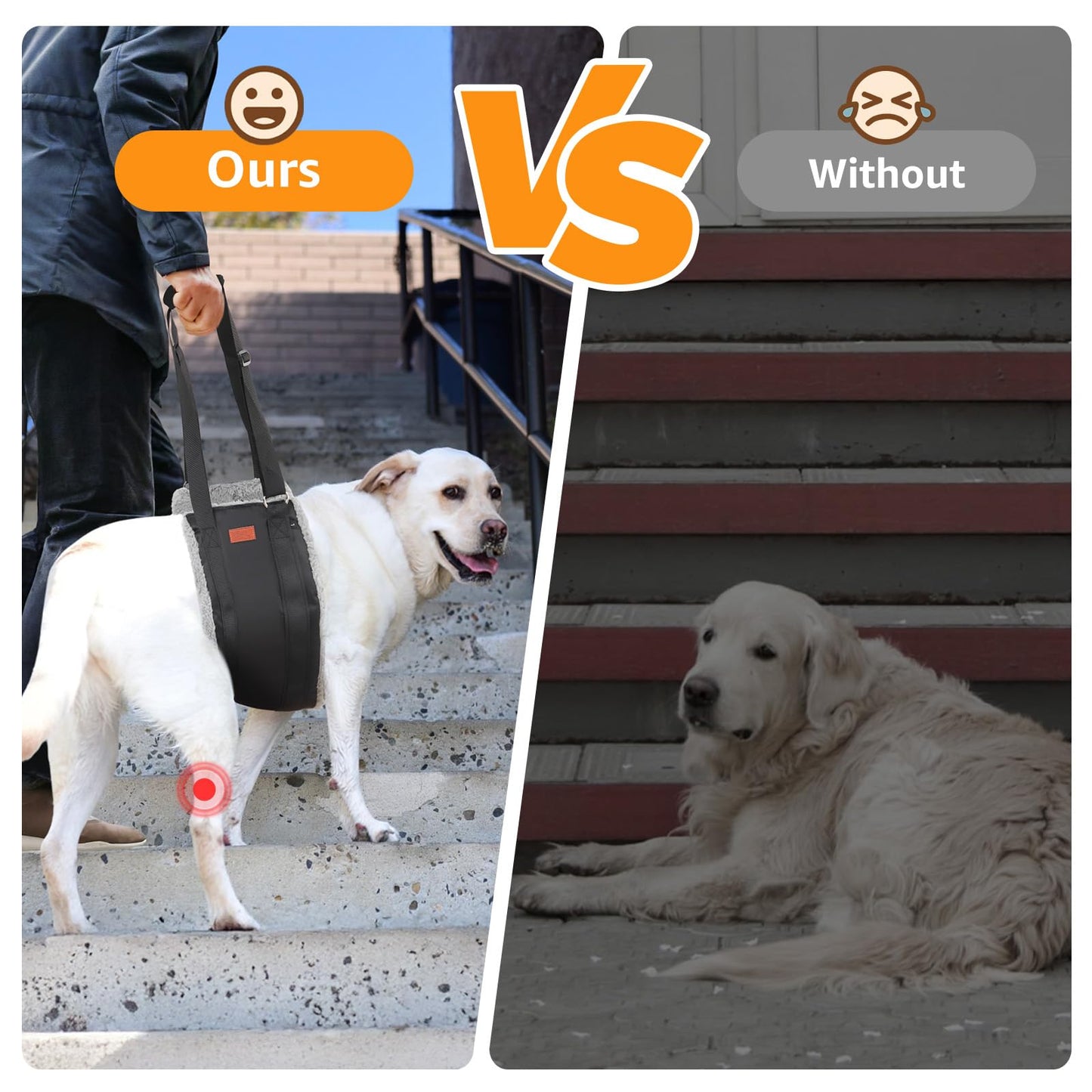 Adjustable Dog Lift Harness Dog Sling for Large Dogs Hind Leg Support Soft Lift Support and Rehab Harness for Weak Rear Legs, Helps Senior, Injured, Disabled and After ACL Surgery Dogs Large LukkyDeals