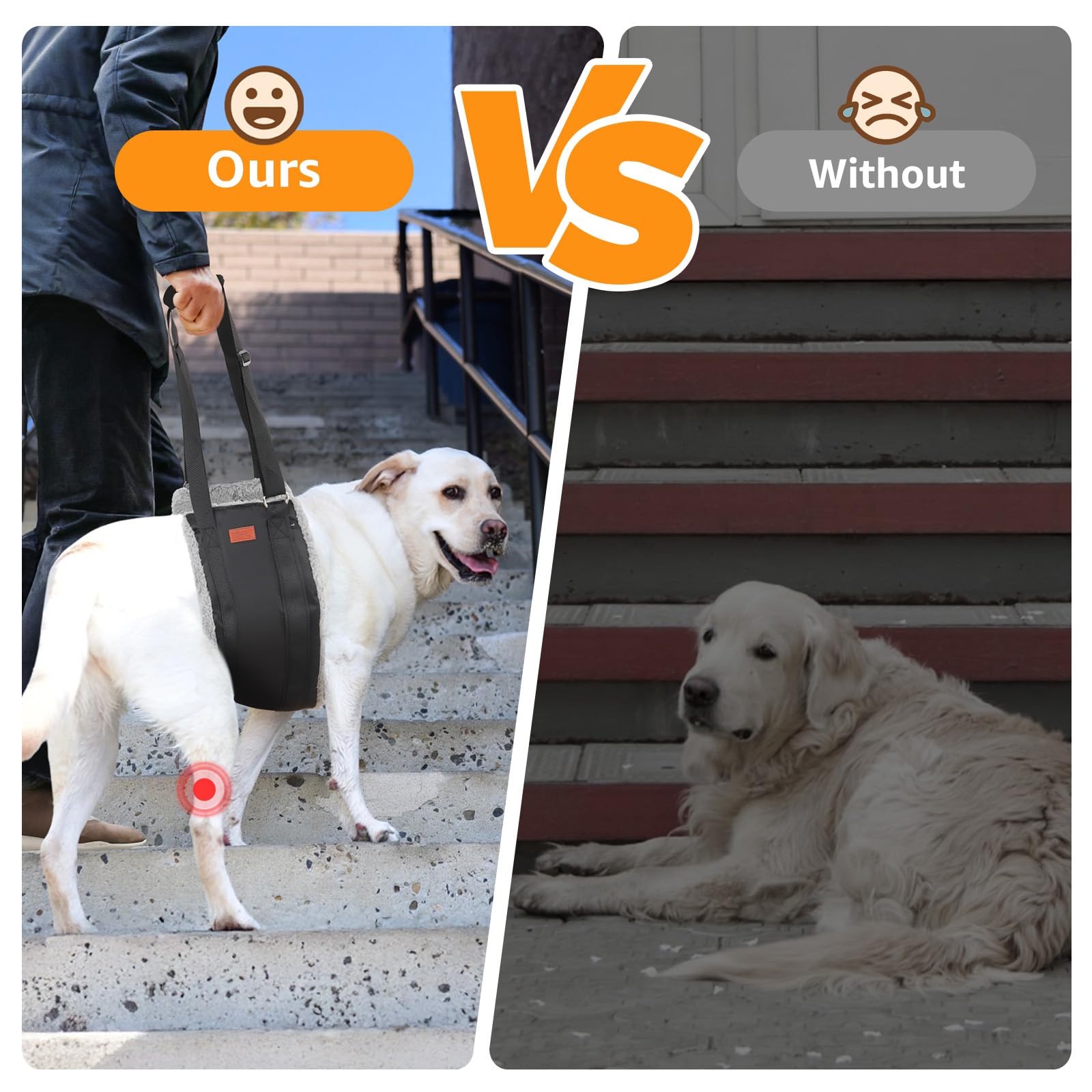 Adjustable Dog Lift Harness Dog Sling for Large Dogs Hind Leg Support Soft Lift Support and Rehab Harness for Weak Rear Legs, Helps Senior, Injured, Disabled and After ACL Surgery Dogs Large LukkyDeals