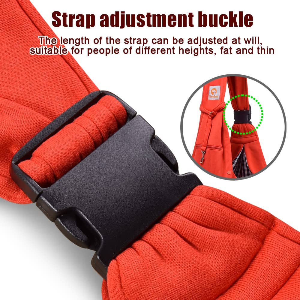 Tomkas Small Dog Sling Carrier - Adjustable Strap & Zip Pocket - Suitable for Puppies (Black) LukkyDeals