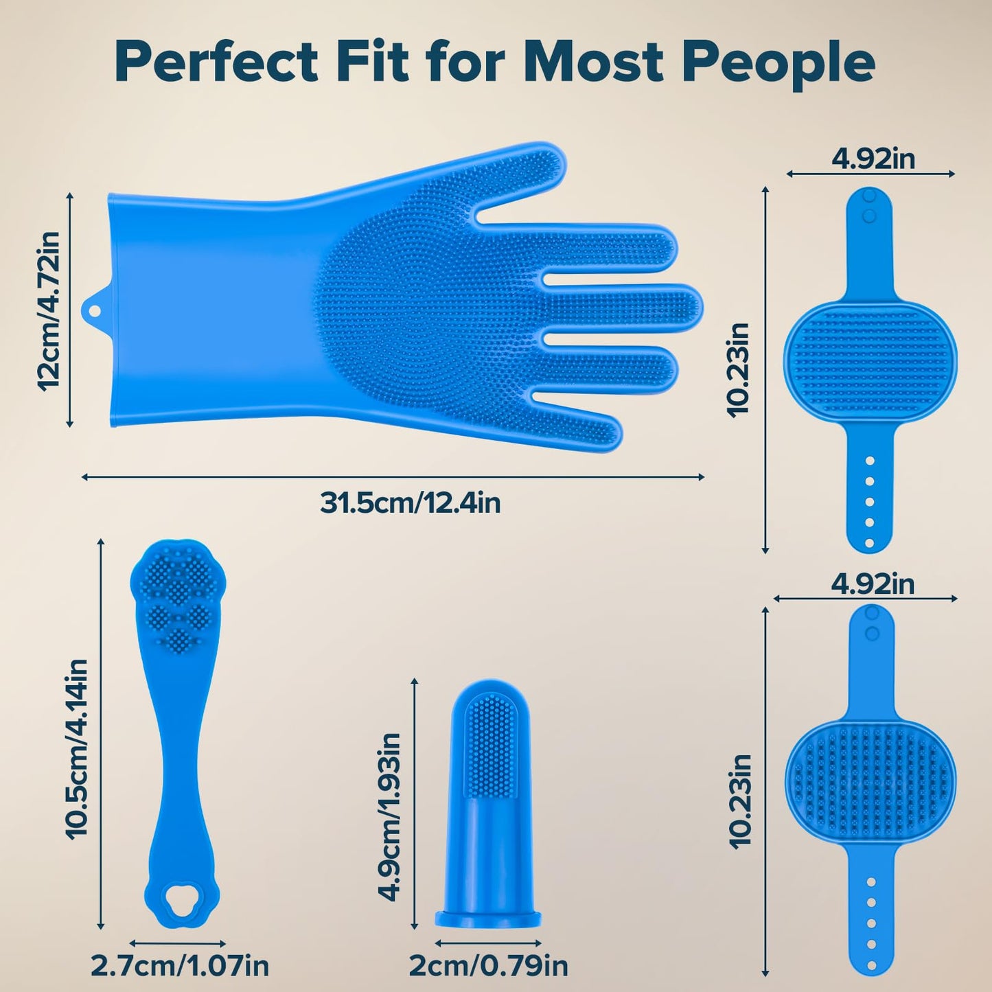 6PCS Pet Grooming Kit | Dog Washing Gloves | Dog Bath Brush | Dog Bath Gloves | Dog Shampoo Brush | Pet Grooming Gloves | Cat Bathing Supplies | Dog Bath Supplies (Navy Blue) LukkyDeals