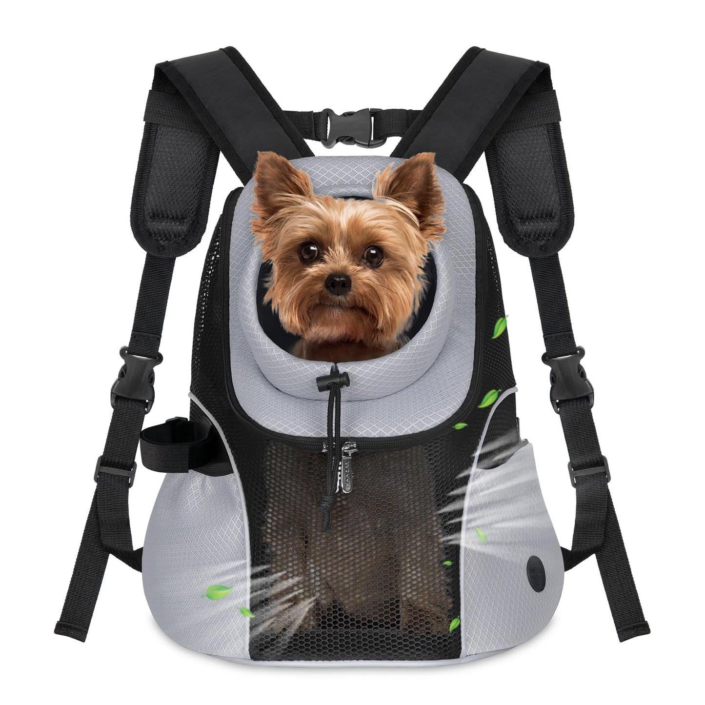 WOYYHO Pet Dog Carrier Backpack Small Dog Front Backpack Ventilated Mesh Dog Travel Back Pack with Safety Belt for Travel Hiking Cycling Outdoor Adventures (Size M: 5-9 lbs, Black) LukkyDeals