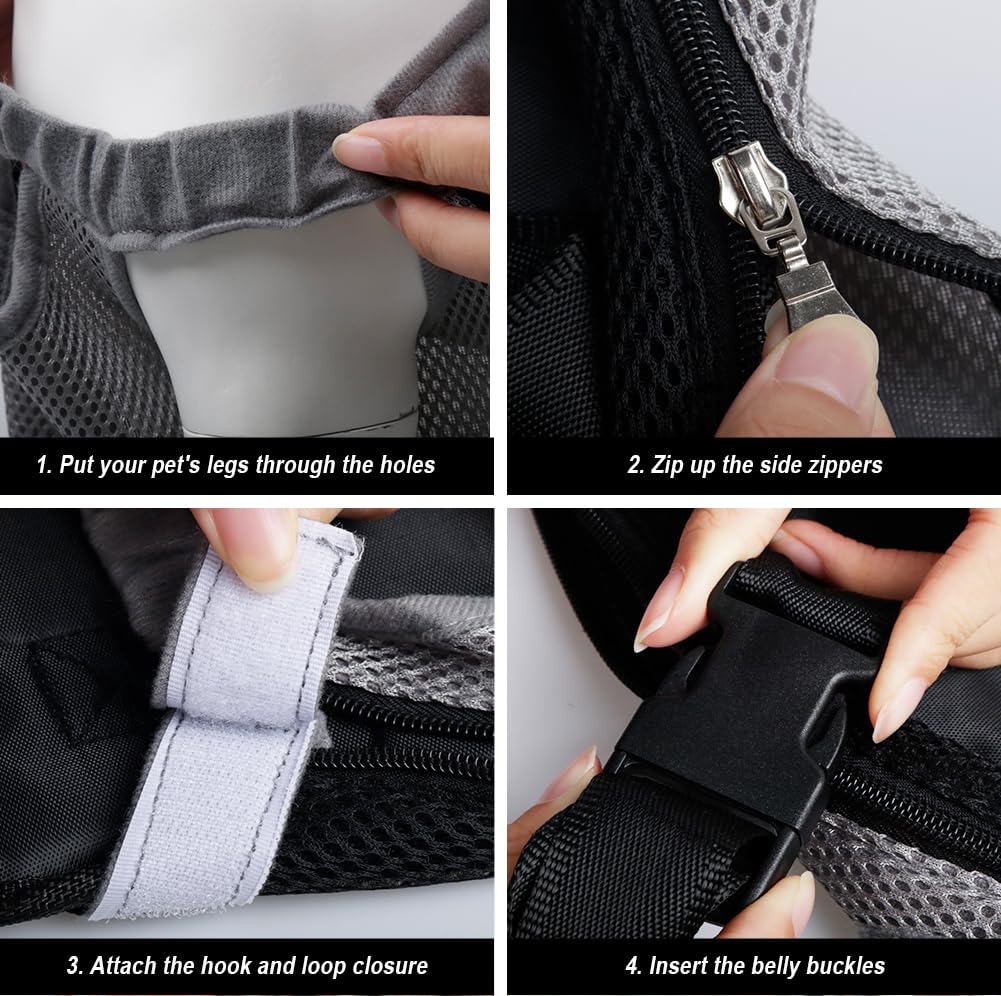 FEimaX Dog Carrier Backpack Pet Legs Out Front Cat Travel Bag, Adjustable Puppy Backpacks Carriers Hands-Free for Small Medium Dogs Cats Hiking Traveling Camping Daily Walking (Small, Black) LukkyDeals