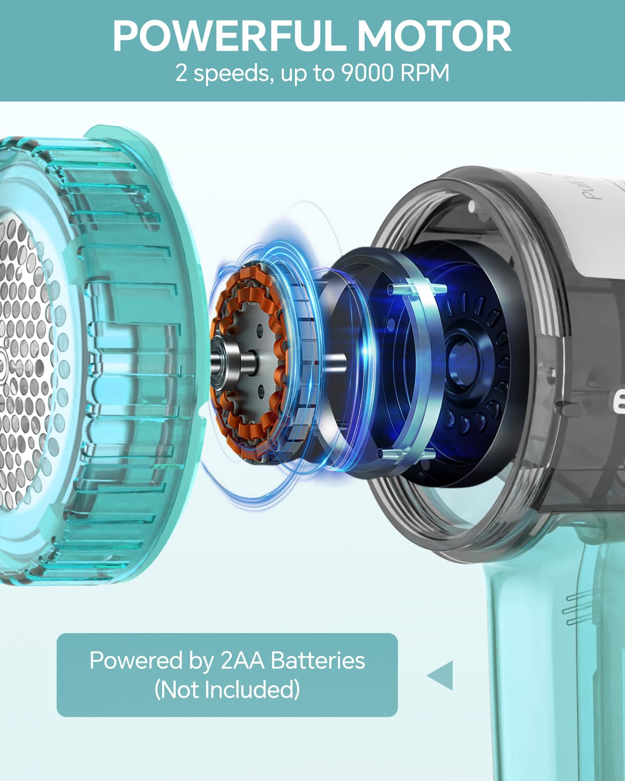 BEAUTURAL Fabric Shaver and Lint Remover, Sweater Defuzzer with 2-Speeds, 2 Replaceable Stainless Steel Blades, Battery Operated, Remove Clothes Fuzz, Lint Balls, Pills, Bobbles Gray LukkyDeals