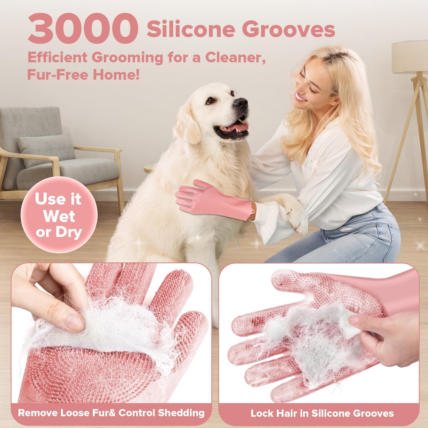 6PCS Pet Grooming Kit | Dog Washing Gloves | Dog Bath Brush | Dog Bath Gloves | Dog Shampoo Brush | Pet Grooming Gloves | Cat Bathing Supplies | Dog Bath Supplies (Navy Blue) LukkyDeals