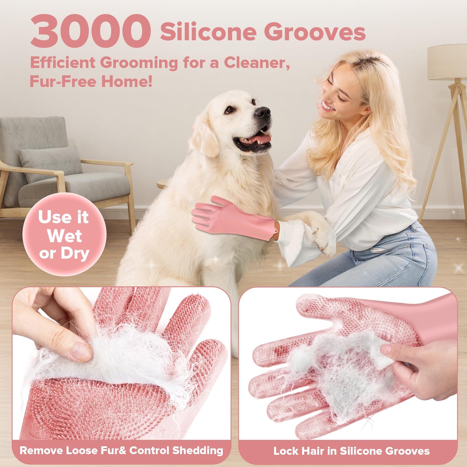 6PCS Pet Grooming Kit | Dog Washing Gloves | Dog Bath Brush | Dog Bath Gloves | Dog Shampoo Brush | Pet Grooming Gloves | Cat Bathing Supplies | Dog Bath Supplies (Navy Blue) LukkyDeals