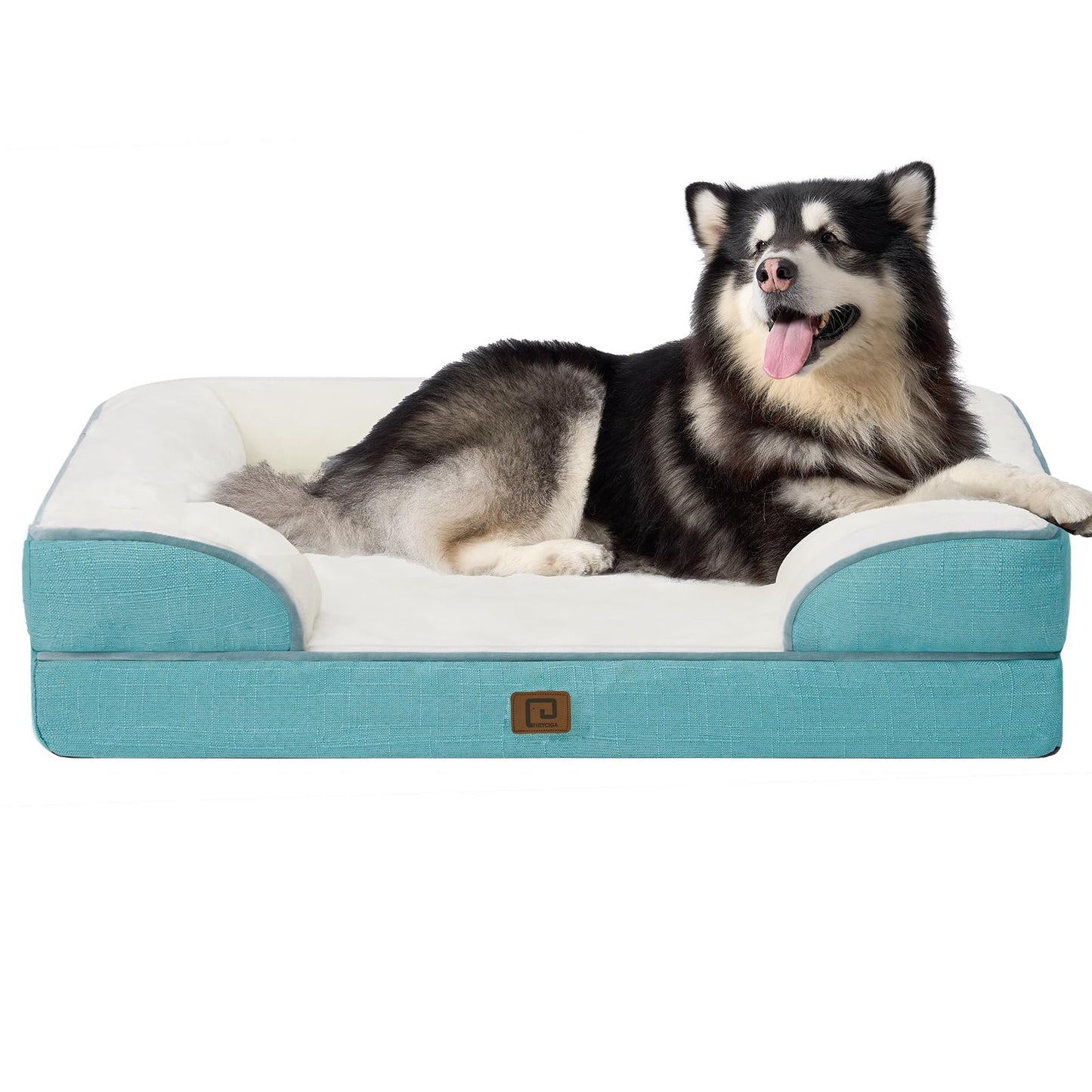 EHEYCIGA Orthopedic Dog Beds for Extra Large Dogs, Waterproof Memory Foam XL Pet Bed with Sides, Non-Slip and Egg-Crate Foam Big Dog Couch Bed with Washable Removable Cover, Grey LukkyDeals