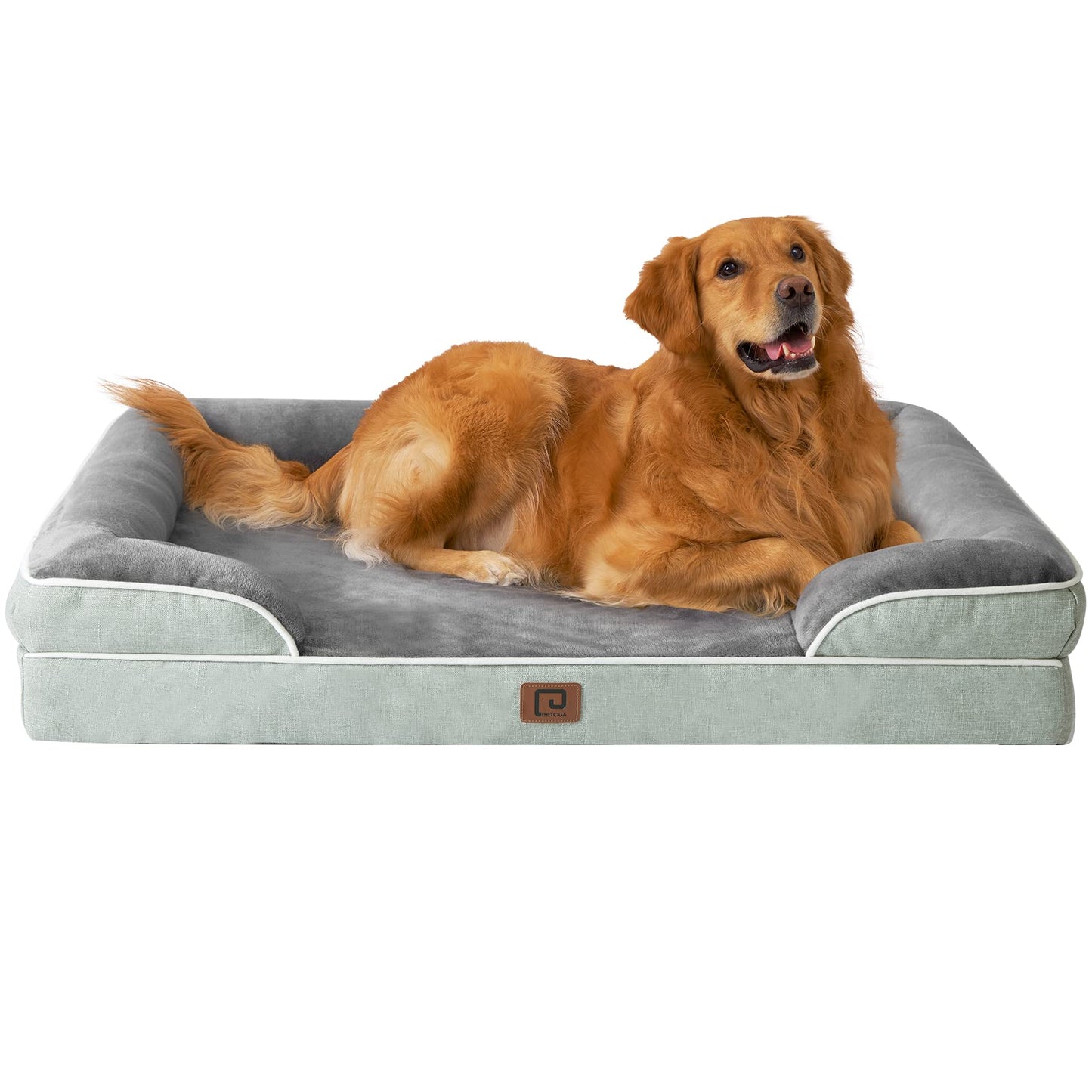 EHEYCIGA Orthopedic Dog Beds for Extra Large Dogs, Waterproof Memory Foam XL Pet Bed with Sides, Non-Slip and Egg-Crate Foam Big Dog Couch Bed with Washable Removable Cover, Grey LukkyDeals