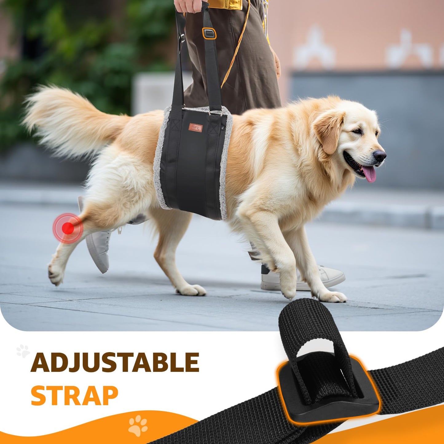 Adjustable Dog Lift Harness Dog Sling for Large Dogs Hind Leg Support Soft Lift Support and Rehab Harness for Weak Rear Legs, Helps Senior, Injured, Disabled and After ACL Surgery Dogs Large LukkyDeals