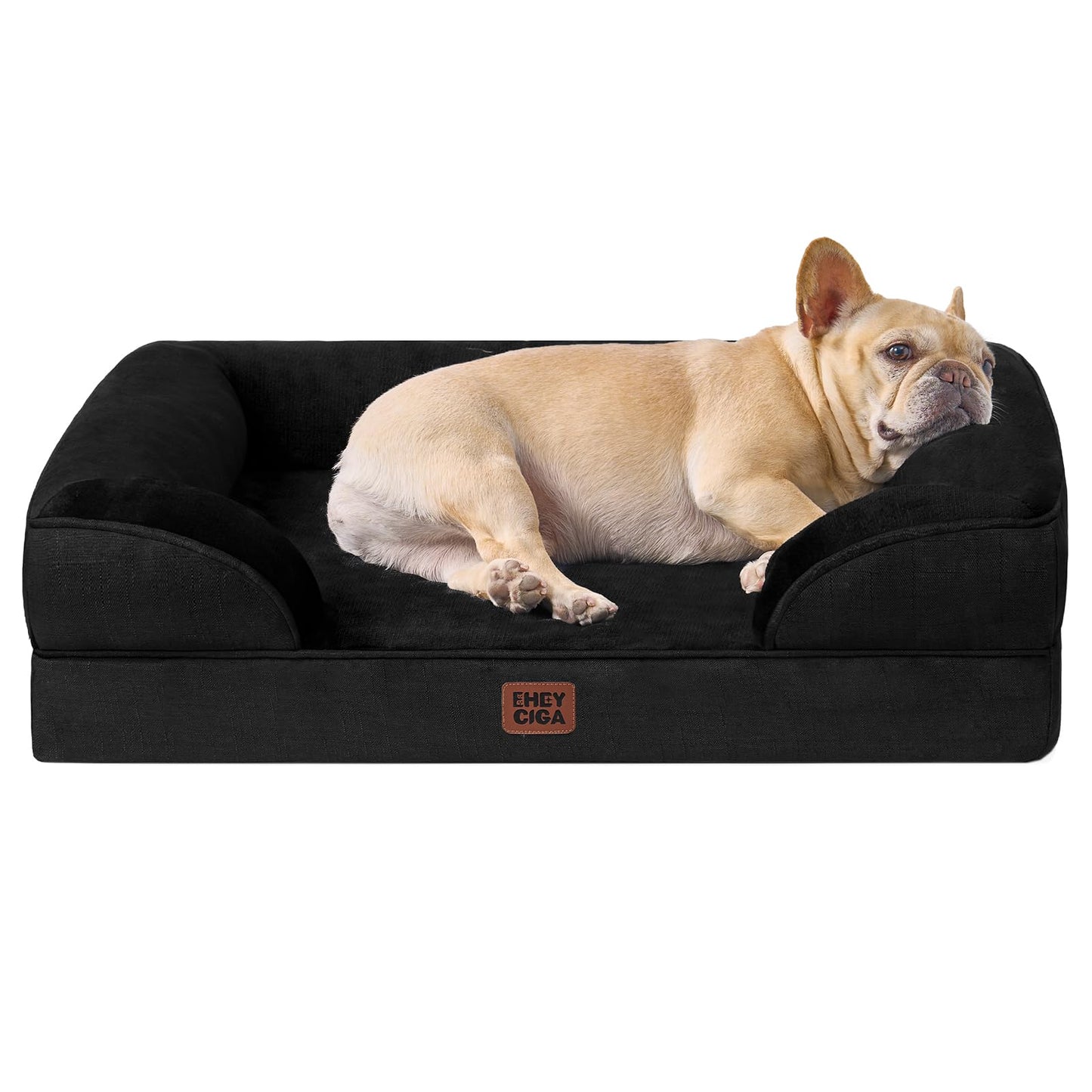 EHEYCIGA Orthopedic Dog Beds for Extra Large Dogs, Waterproof Memory Foam XL Pet Bed with Sides, Non-Slip and Egg-Crate Foam Big Dog Couch Bed with Washable Removable Cover, Grey LukkyDeals