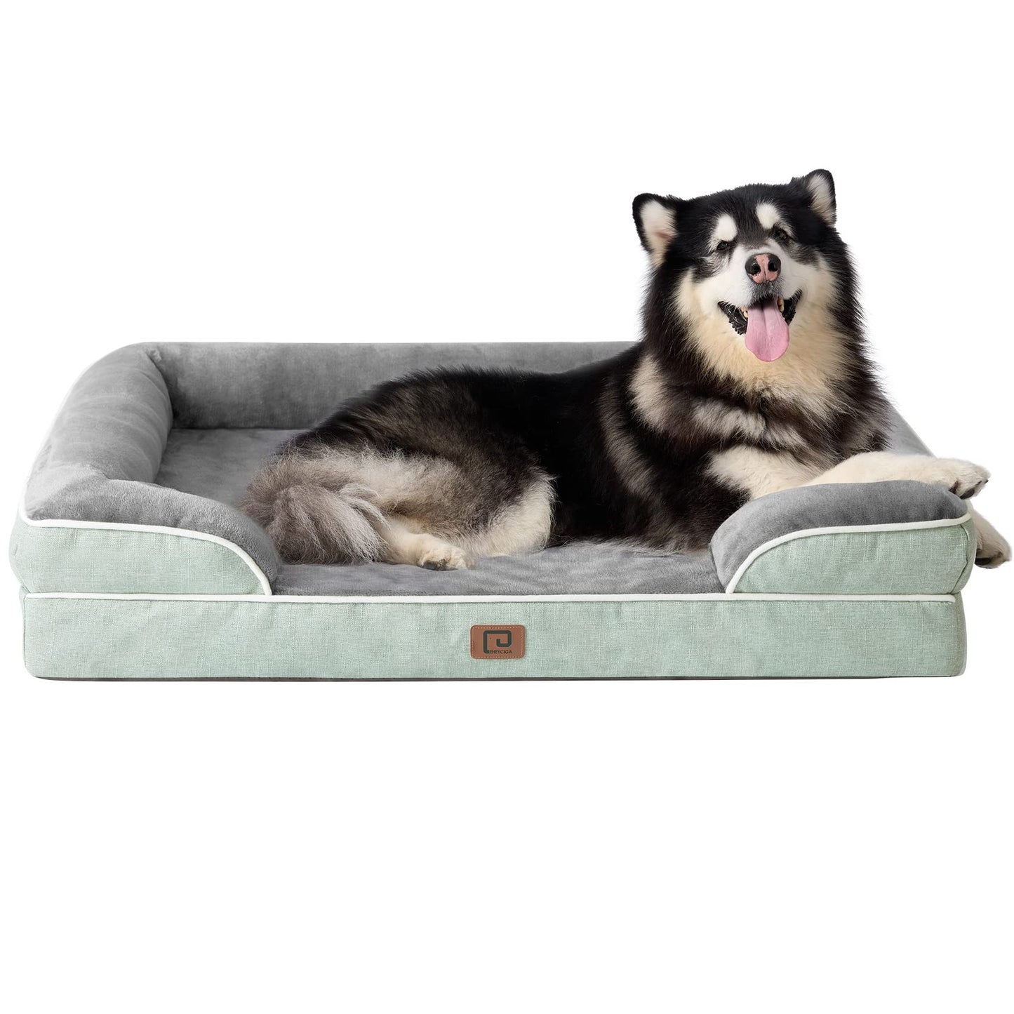 EHEYCIGA Orthopedic Dog Beds for Extra Large Dogs, Waterproof Memory Foam XL Pet Bed with Sides, Non-Slip and Egg-Crate Foam Big Dog Couch Bed with Washable Removable Cover, Grey LukkyDeals