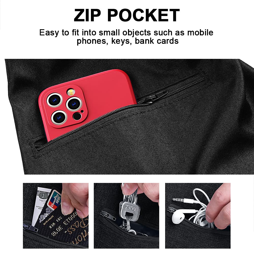 Tomkas Small Dog Sling Carrier - Adjustable Strap & Zip Pocket - Suitable for Puppies (Black) LukkyDeals