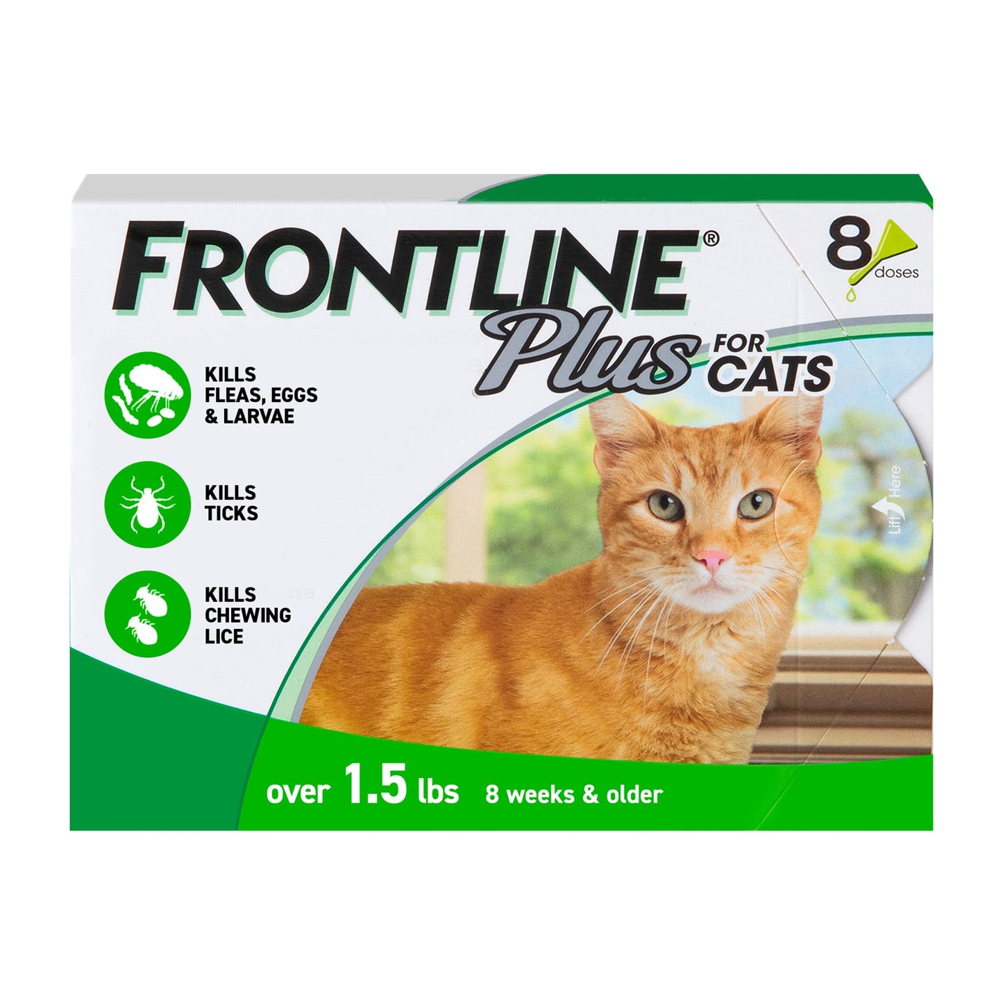 FRONTLINE Plus Flea and Tick Treatment for Cats Over 1.5 lbs. 3 Treatments
