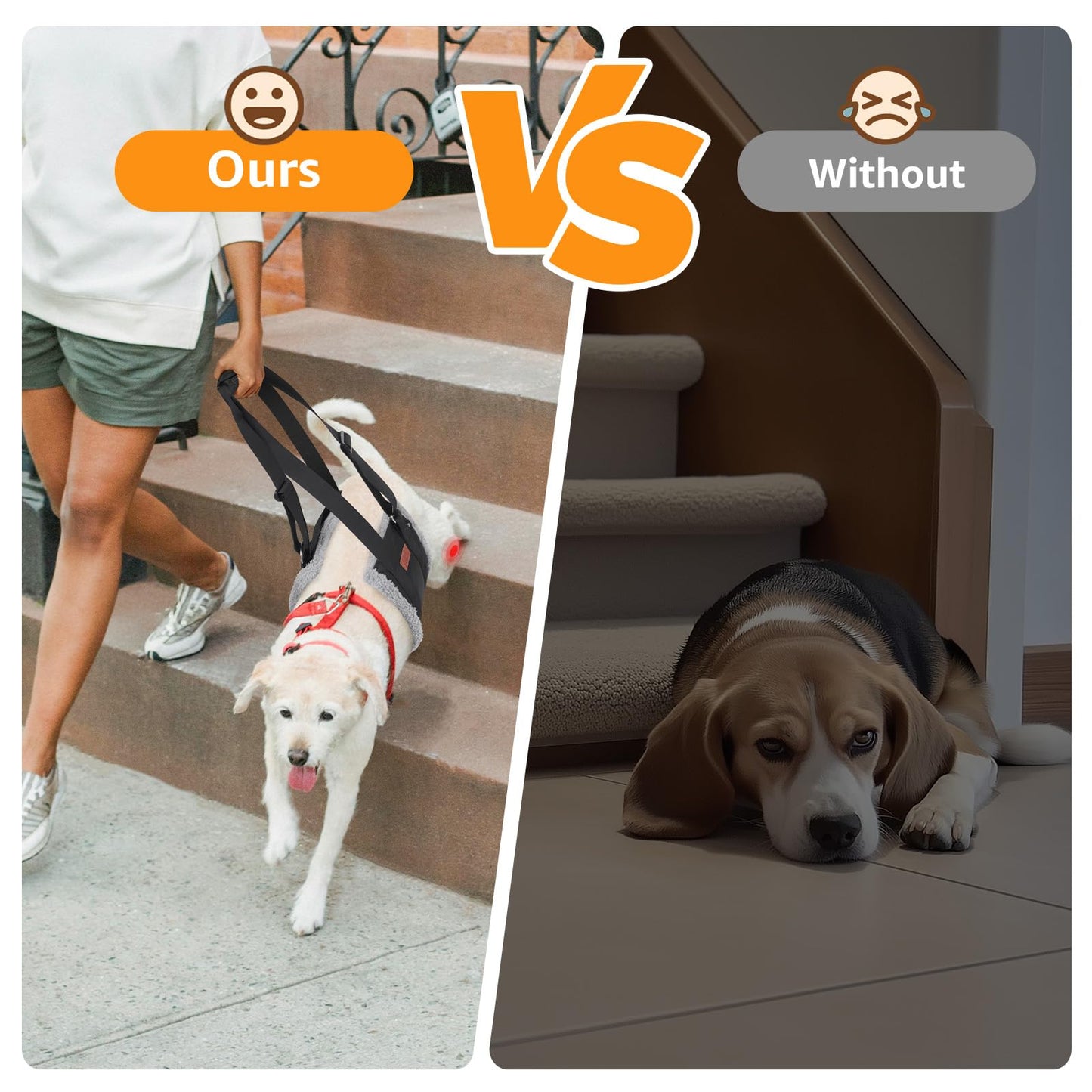 Adjustable Dog Lift Harness Dog Sling for Large Dogs Hind Leg Support Soft Lift Support and Rehab Harness for Weak Rear Legs, Helps Senior, Injured, Disabled and After ACL Surgery Dogs Large LukkyDeals