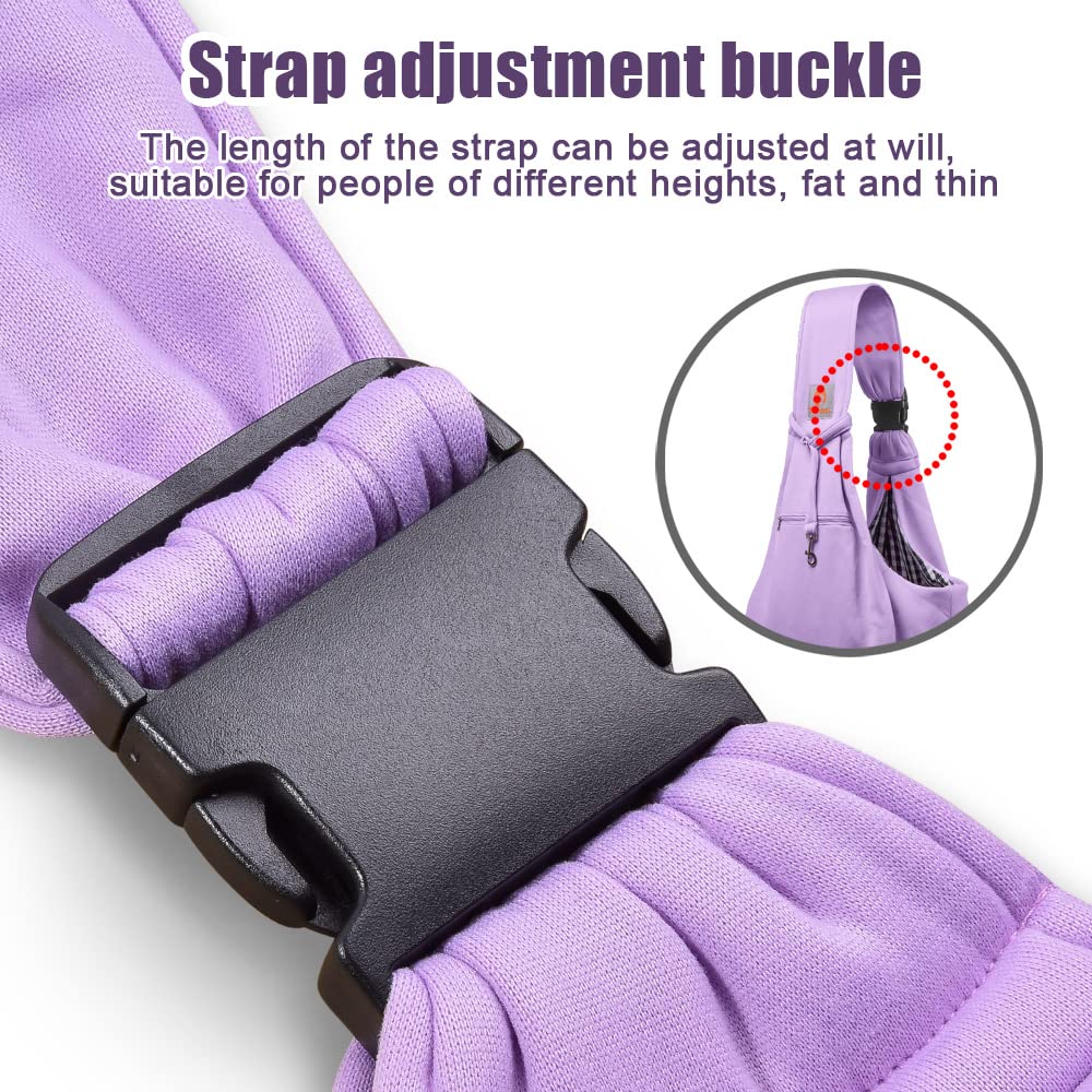 Tomkas Small Dog Sling Carrier - Adjustable Strap & Zip Pocket - Suitable for Puppies (Black) LukkyDeals