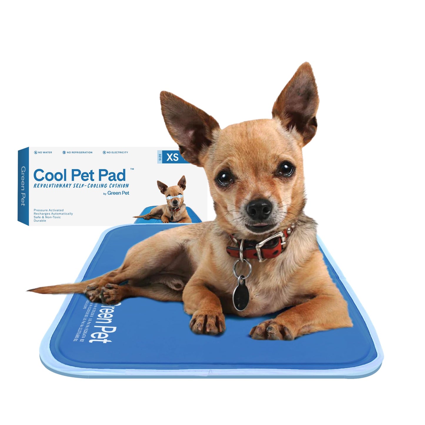 The Green Pet Shop Cool Pet Pad - Large, Sage Grey - Self-Cooling, Pressure Activated Mat for Dogs & Cats from 46-80 lbs - Non-Toxic Gel, No Water Needed LukkyDeals