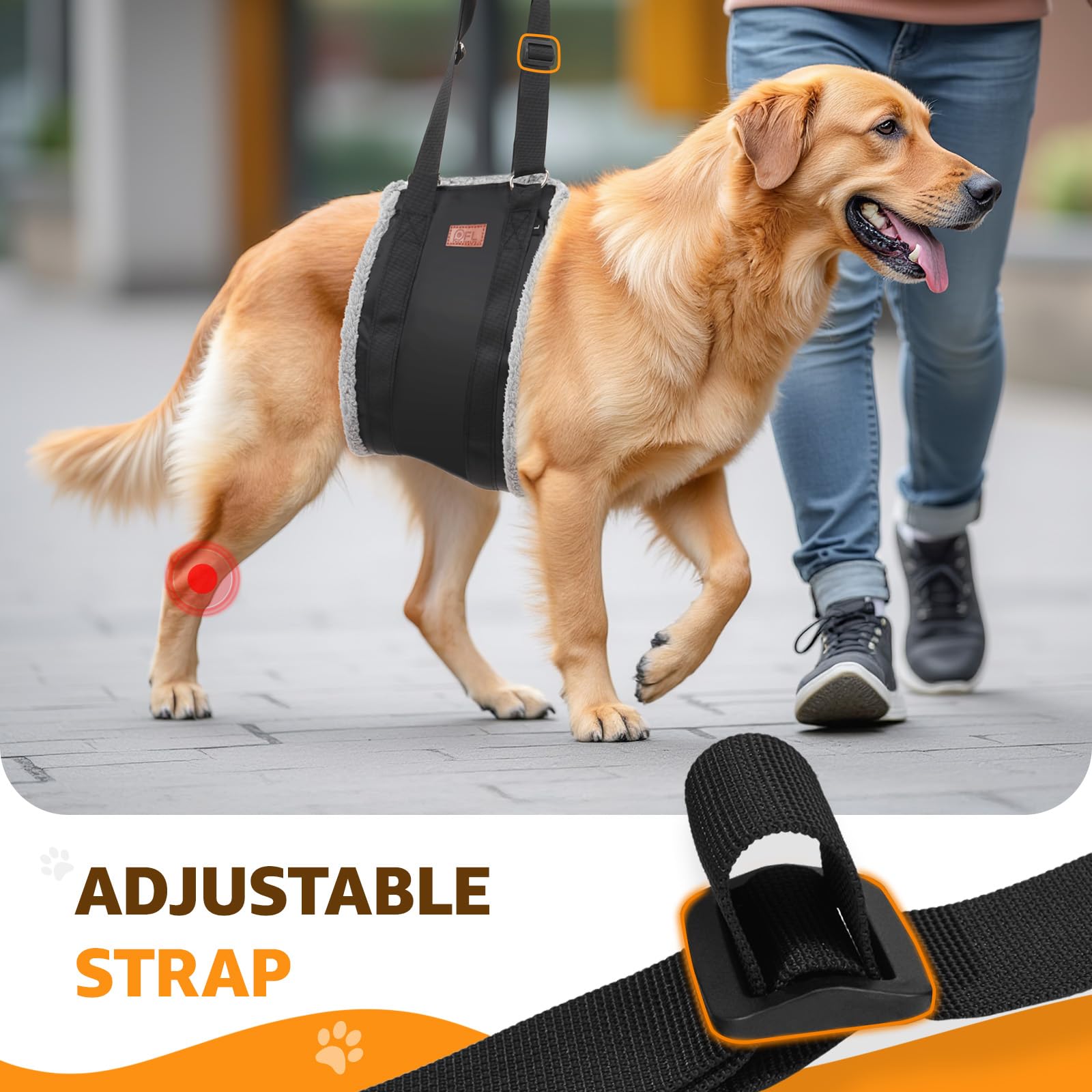 Adjustable Dog Lift Harness Dog Sling for Large Dogs Hind Leg Support Soft Lift Support and Rehab Harness for Weak Rear Legs, Helps Senior, Injured, Disabled and After ACL Surgery Dogs Large LukkyDeals