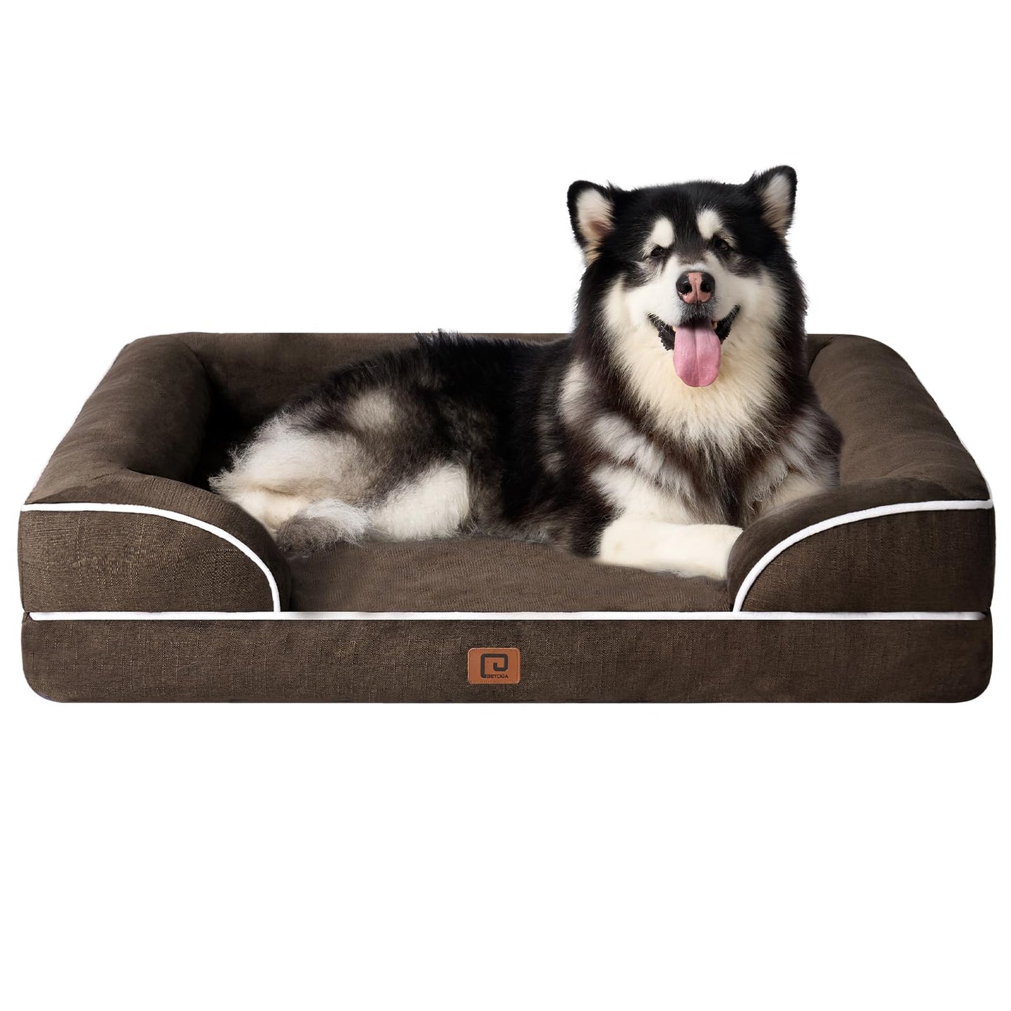 EHEYCIGA Orthopedic Dog Beds for Extra Large Dogs, Waterproof Memory Foam XL Pet Bed with Sides, Non-Slip and Egg-Crate Foam Big Dog Couch Bed with Washable Removable Cover, Grey LukkyDeals