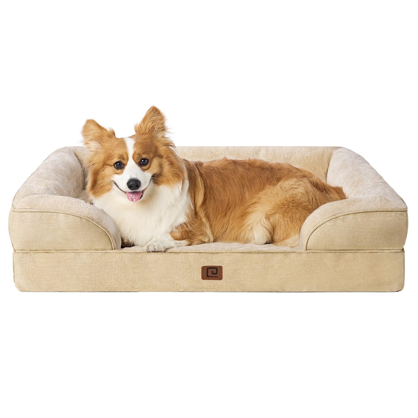 EHEYCIGA Orthopedic Dog Beds for Extra Large Dogs, Waterproof Memory Foam XL Pet Bed with Sides, Non-Slip and Egg-Crate Foam Big Dog Couch Bed with Washable Removable Cover, Grey LukkyDeals