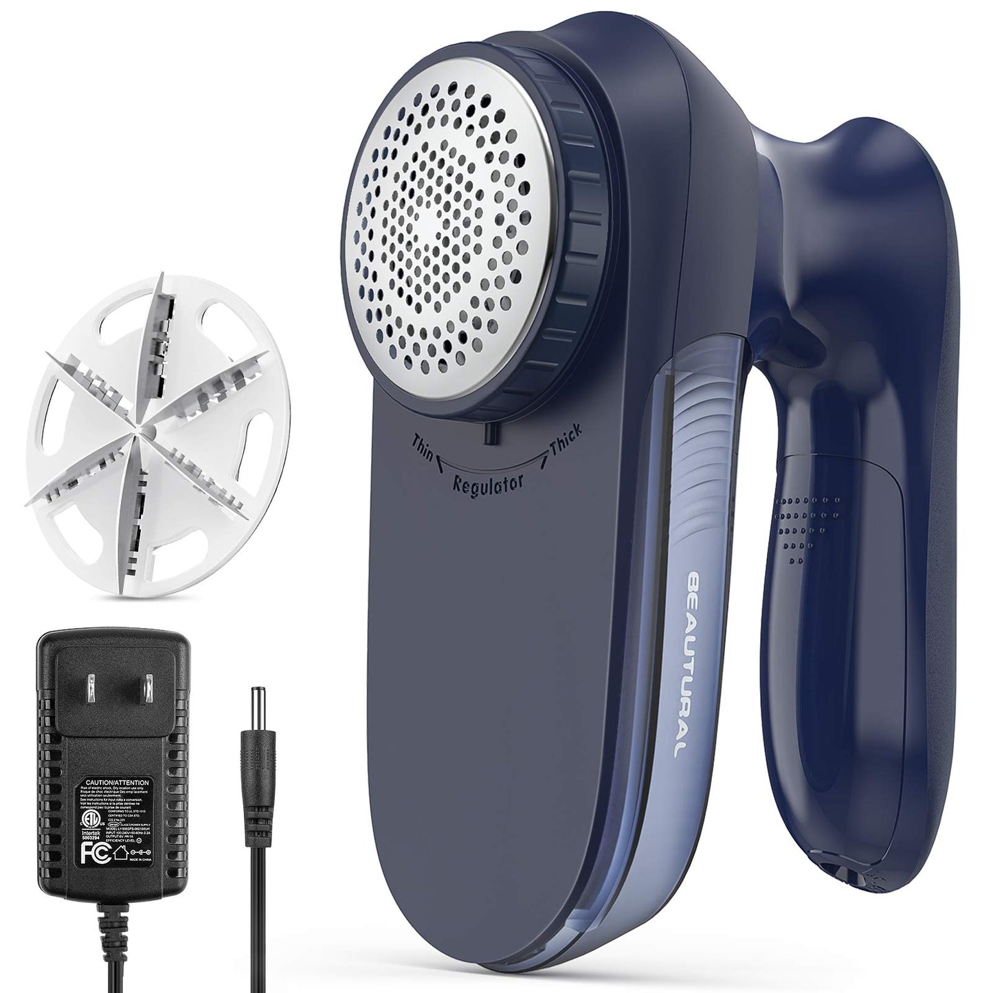 BEAUTURAL Fabric Shaver and Lint Remover, Sweater Defuzzer with 2-Speeds, 2 Replaceable Stainless Steel Blades, Battery Operated, Remove Clothes Fuzz, Lint Balls, Pills, Bobbles Gray LukkyDeals