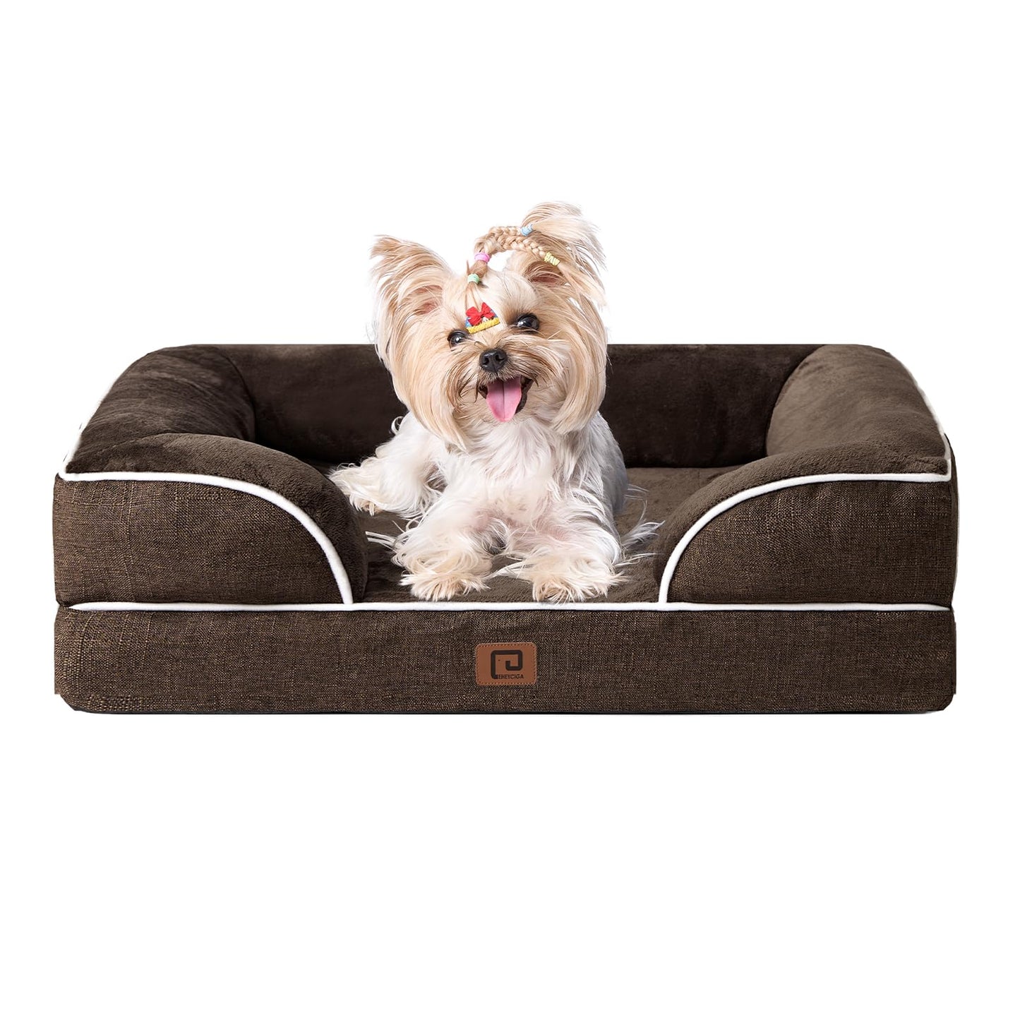 EHEYCIGA Orthopedic Dog Beds for Extra Large Dogs, Waterproof Memory Foam XL Pet Bed with Sides, Non-Slip and Egg-Crate Foam Big Dog Couch Bed with Washable Removable Cover, Grey LukkyDeals