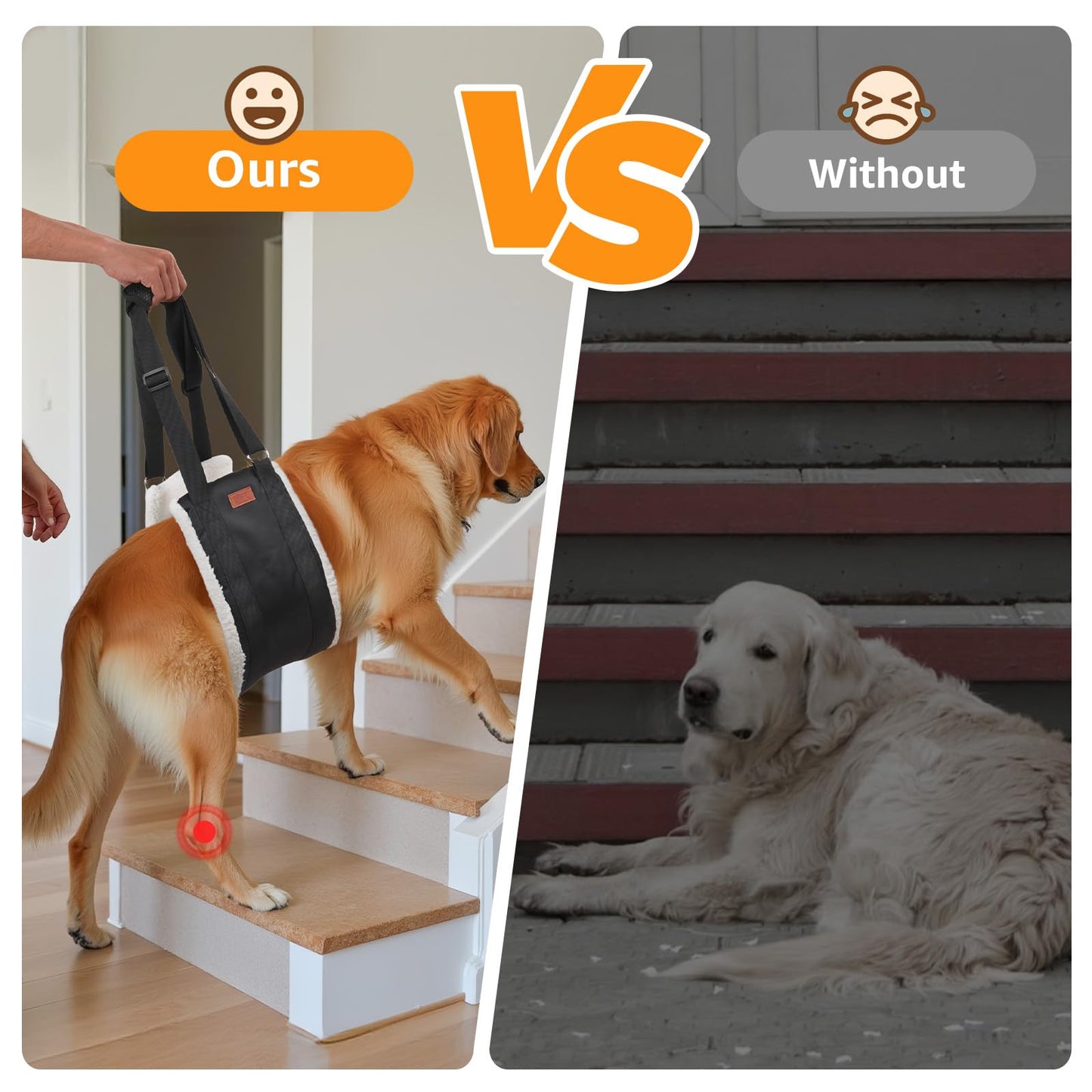 Adjustable Dog Lift Harness Dog Sling for Large Dogs Hind Leg Support Soft Lift Support and Rehab Harness for Weak Rear Legs, Helps Senior, Injured, Disabled and After ACL Surgery Dogs Large LukkyDeals