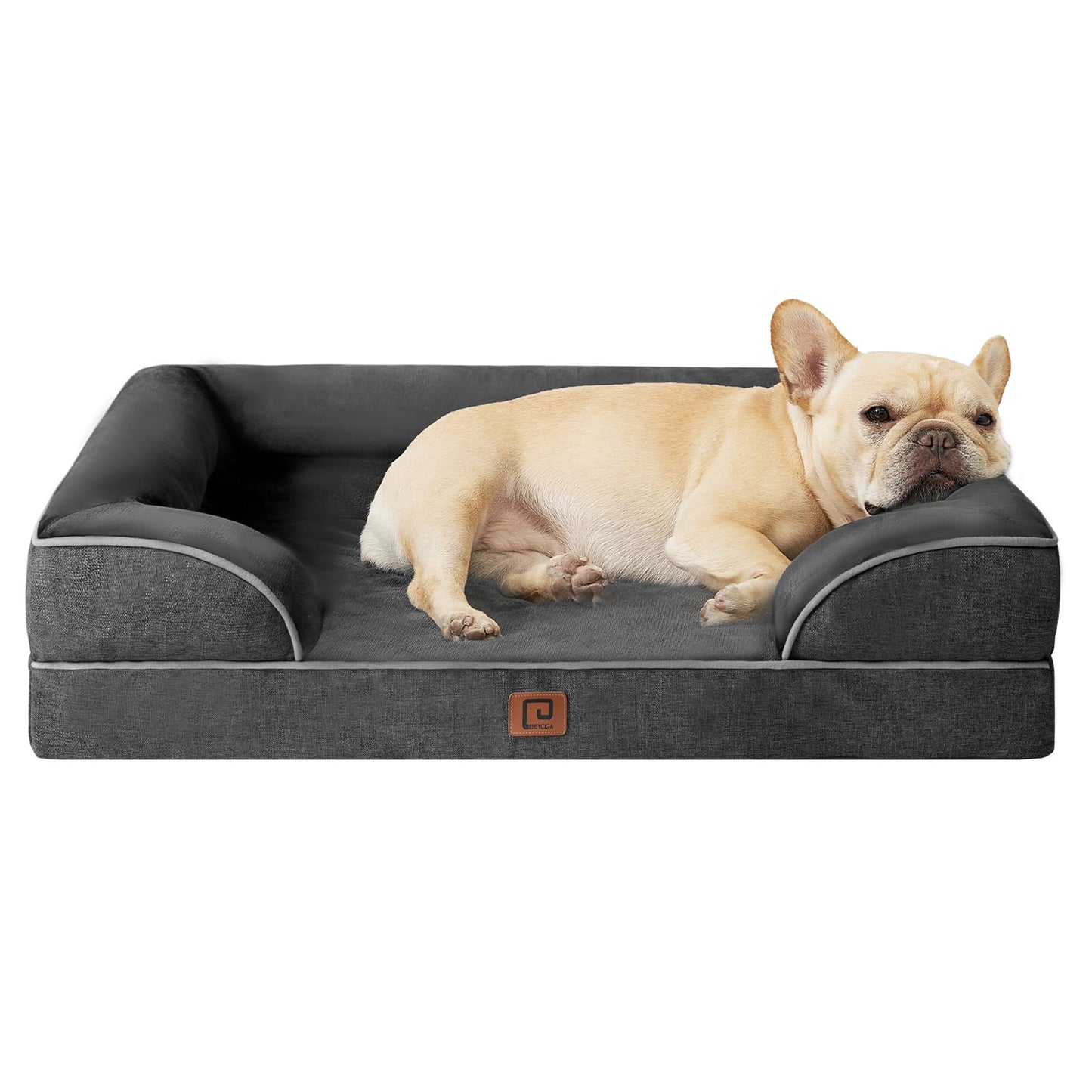 EHEYCIGA Orthopedic Dog Beds for Extra Large Dogs, Waterproof Memory Foam XL Pet Bed with Sides, Non-Slip and Egg-Crate Foam Big Dog Couch Bed with Washable Removable Cover, Grey LukkyDeals