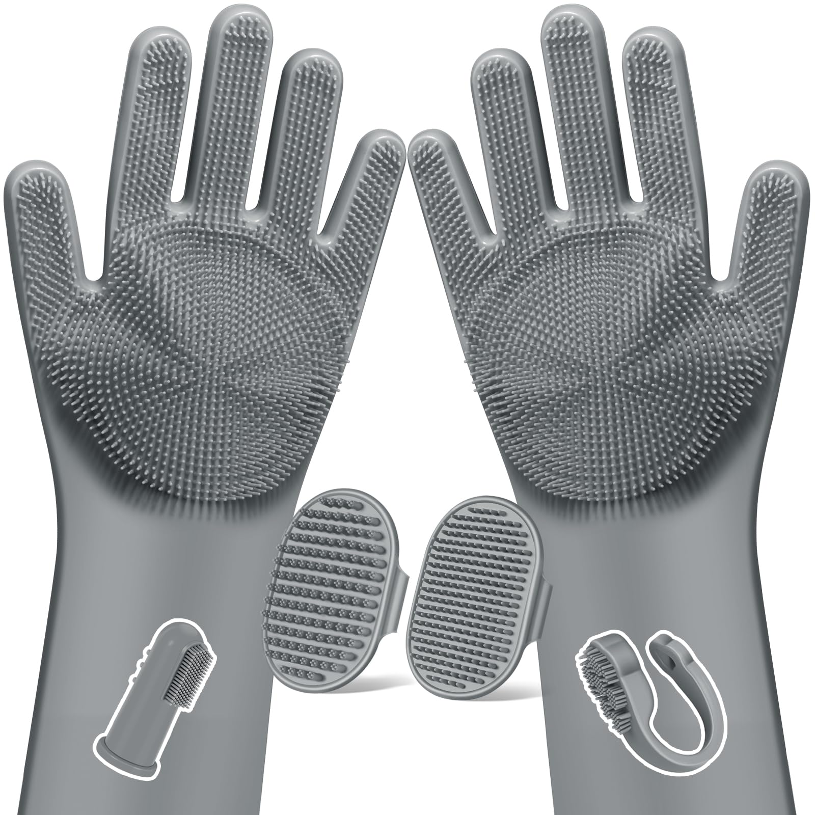 6PCS Pet Grooming Kit | Dog Washing Gloves | Dog Bath Brush | Dog Bath Gloves | Dog Shampoo Brush | Pet Grooming Gloves | Cat Bathing Supplies | Dog Bath Supplies (Navy Blue) LukkyDeals