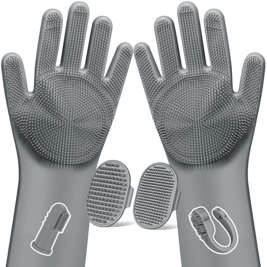 6PCS Pet Grooming Kit | Dog Washing Gloves | Dog Bath Brush | Dog Bath Gloves | Dog Shampoo Brush | Pet Grooming Gloves | Cat Bathing Supplies | Dog Bath Supplies (Navy Blue) LukkyDeals