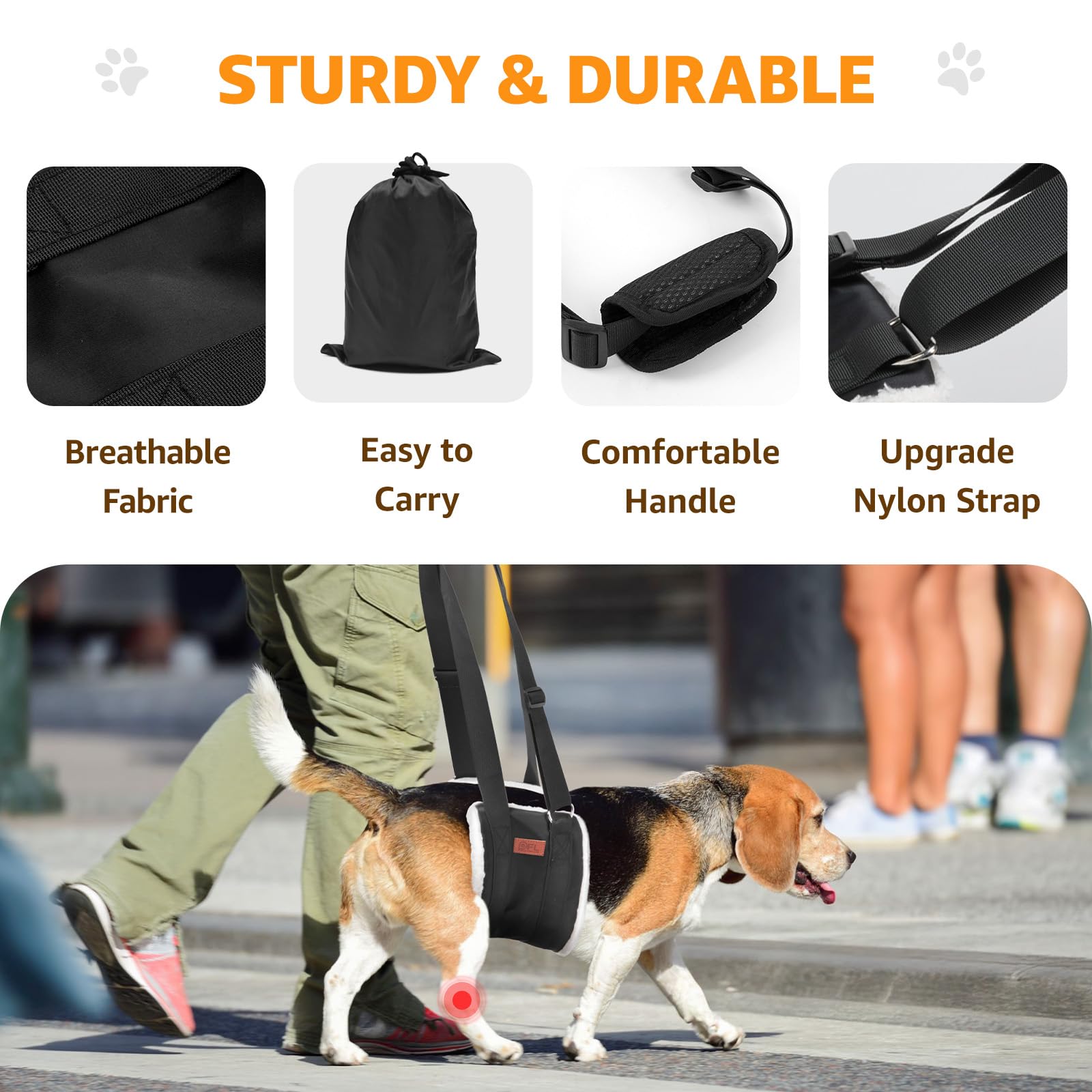 Adjustable Dog Lift Harness Dog Sling for Large Dogs Hind Leg Support Soft Lift Support and Rehab Harness for Weak Rear Legs, Helps Senior, Injured, Disabled and After ACL Surgery Dogs Large LukkyDeals