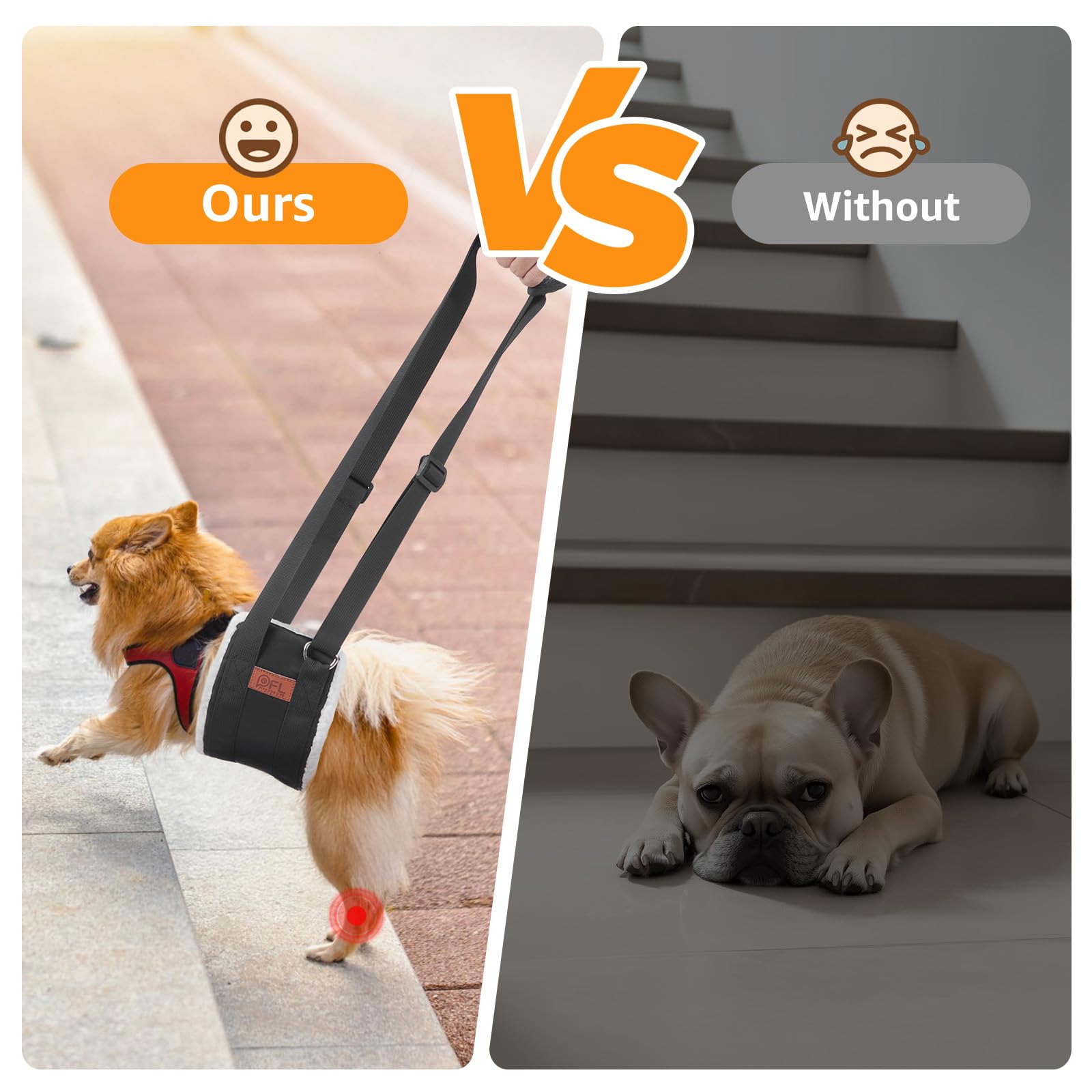 Adjustable Dog Lift Harness Dog Sling for Large Dogs Hind Leg Support Soft Lift Support and Rehab Harness for Weak Rear Legs, Helps Senior, Injured, Disabled and After ACL Surgery Dogs Large LukkyDeals