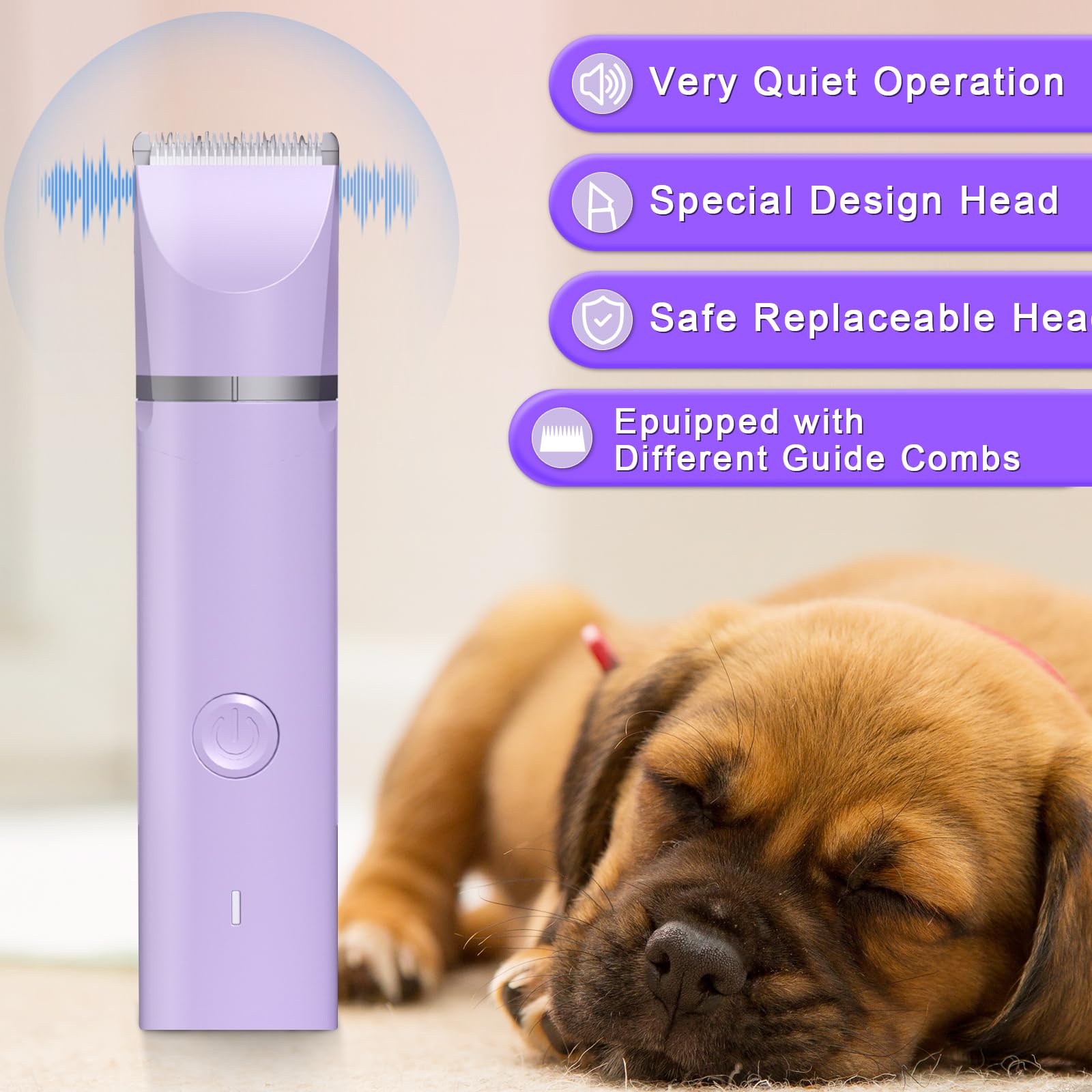 Dog Clippers Grooming Kit Hair Clipper-Low Noise Paw Trimmer- Rechargeable - Cordless Quiet Nail Grinder Shaver for Cats and Other Pets LukkyDeals