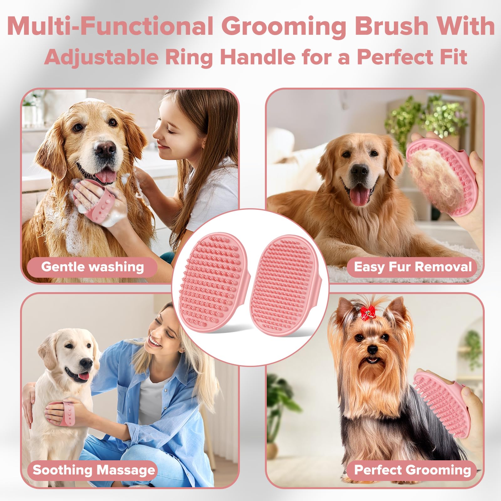 6PCS Pet Grooming Kit | Dog Washing Gloves | Dog Bath Brush | Dog Bath Gloves | Dog Shampoo Brush | Pet Grooming Gloves | Cat Bathing Supplies | Dog Bath Supplies (Navy Blue) LukkyDeals