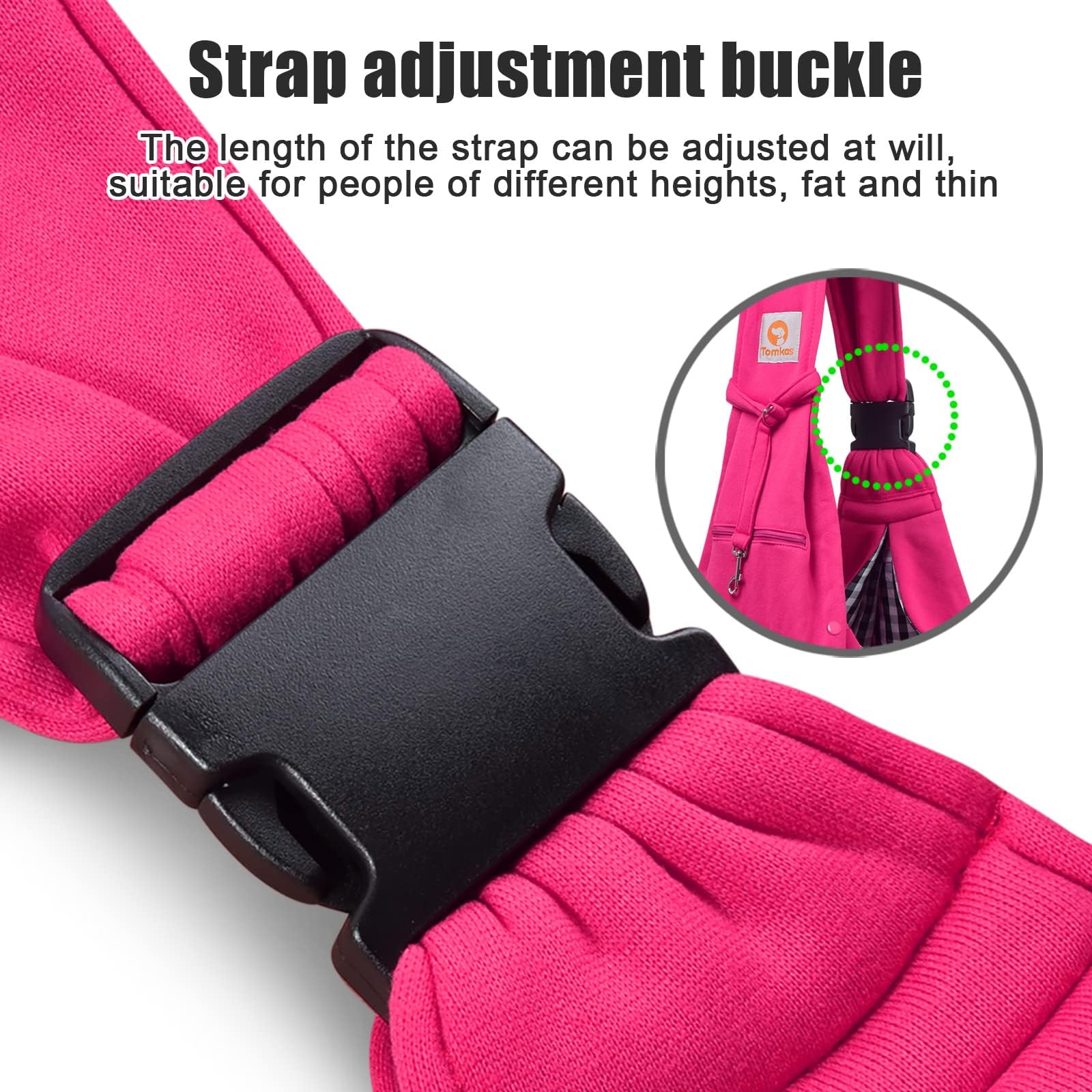 Tomkas Small Dog Sling Carrier - Adjustable Strap & Zip Pocket - Suitable for Puppies (Black) LukkyDeals