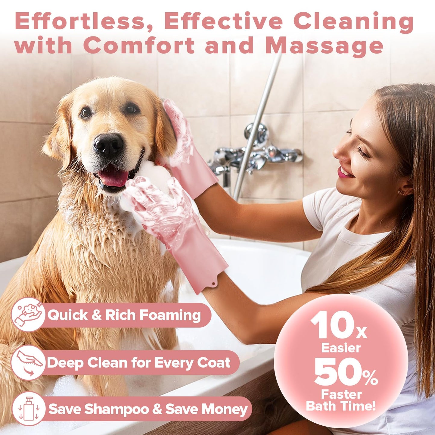 6PCS Pet Grooming Kit | Dog Washing Gloves | Dog Bath Brush | Dog Bath Gloves | Dog Shampoo Brush | Pet Grooming Gloves | Cat Bathing Supplies | Dog Bath Supplies (Navy Blue) LukkyDeals