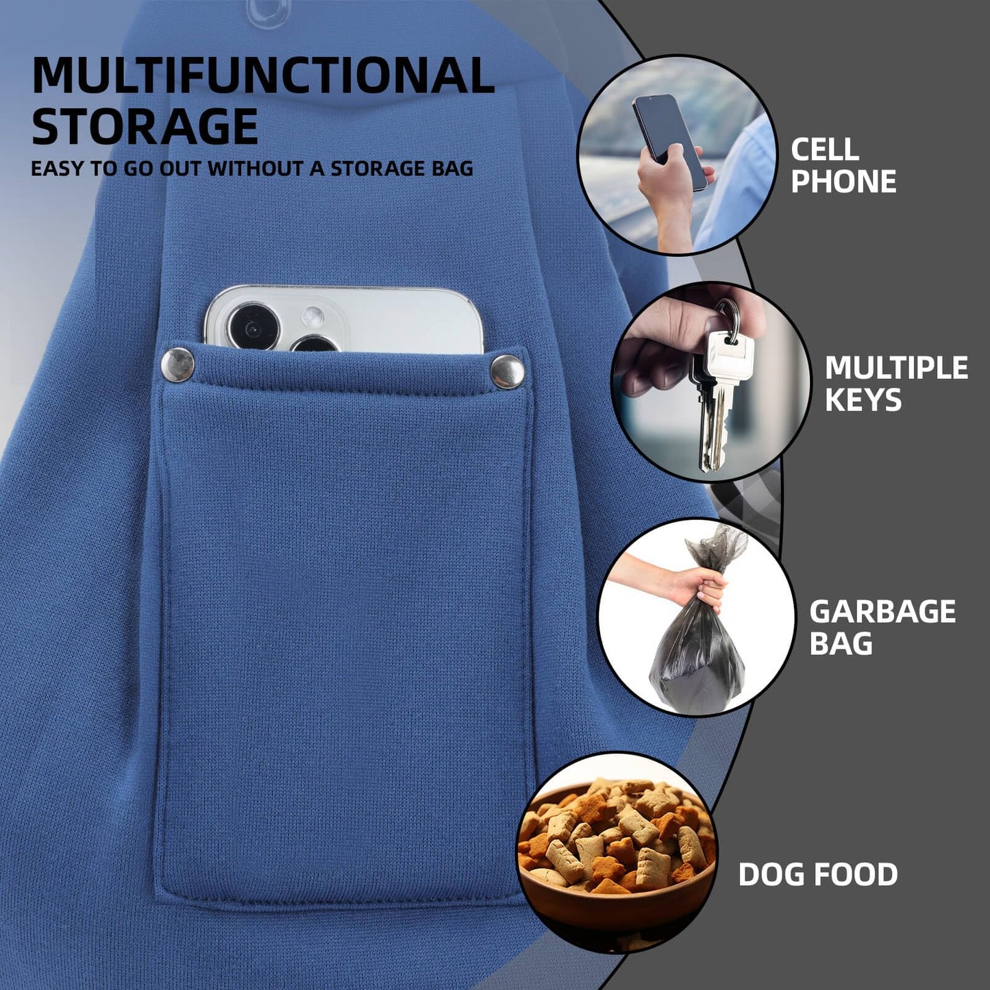 Dog Carrier Sling - Reversible Puppy Carrier Purse with Storage Pocket, Hand-Free Dog Sling Carrier for Carry Small Dogs and Cats, Travel Safety Harness, Dog and Cat Harness(Black) LukkyDeals