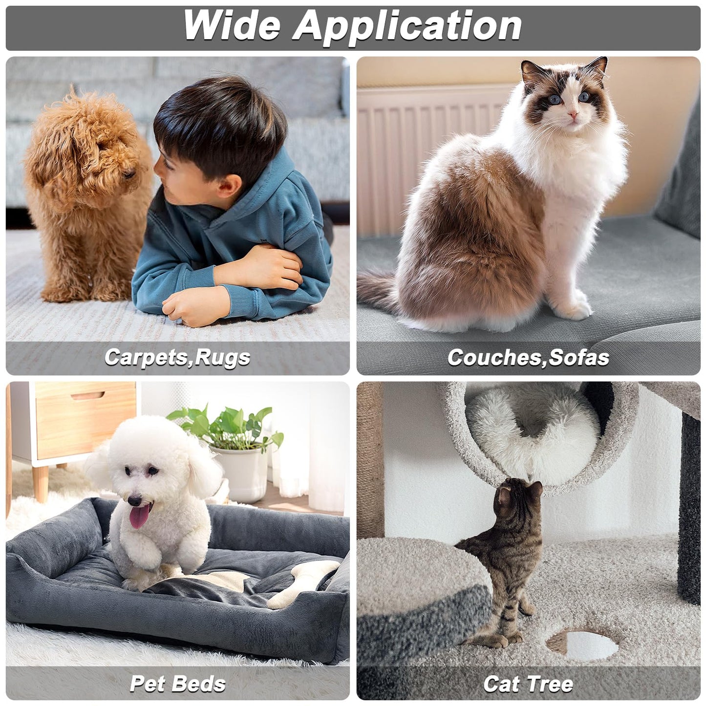 B-Land Carpet Rake for Pet Hair Removal, Reusable Pet Hair Remover with 60” Adjustable Long Handle, Carpet Scraper Dog Cat Hair Remover Tool for Rugs, Mats LukkyDeals