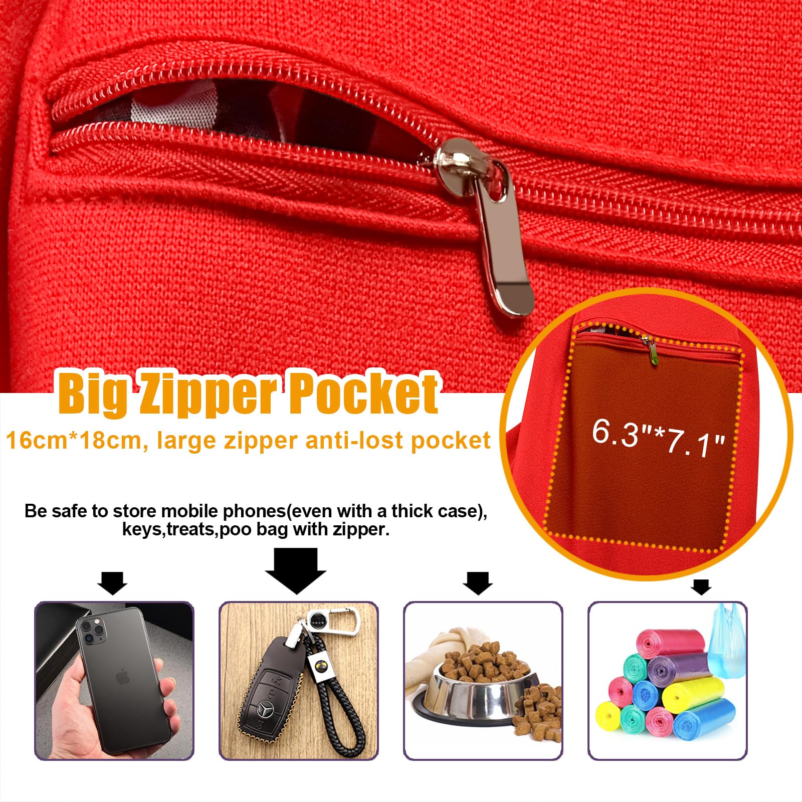 Tomkas Small Dog Sling Carrier - Adjustable Strap & Zip Pocket - Suitable for Puppies (Black) LukkyDeals