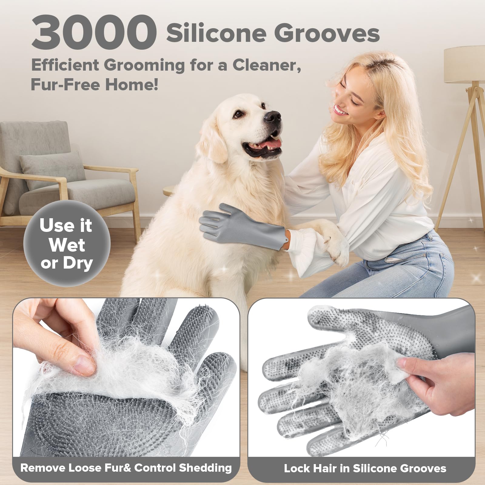 6PCS Pet Grooming Kit | Dog Washing Gloves | Dog Bath Brush | Dog Bath Gloves | Dog Shampoo Brush | Pet Grooming Gloves | Cat Bathing Supplies | Dog Bath Supplies (Navy Blue) LukkyDeals