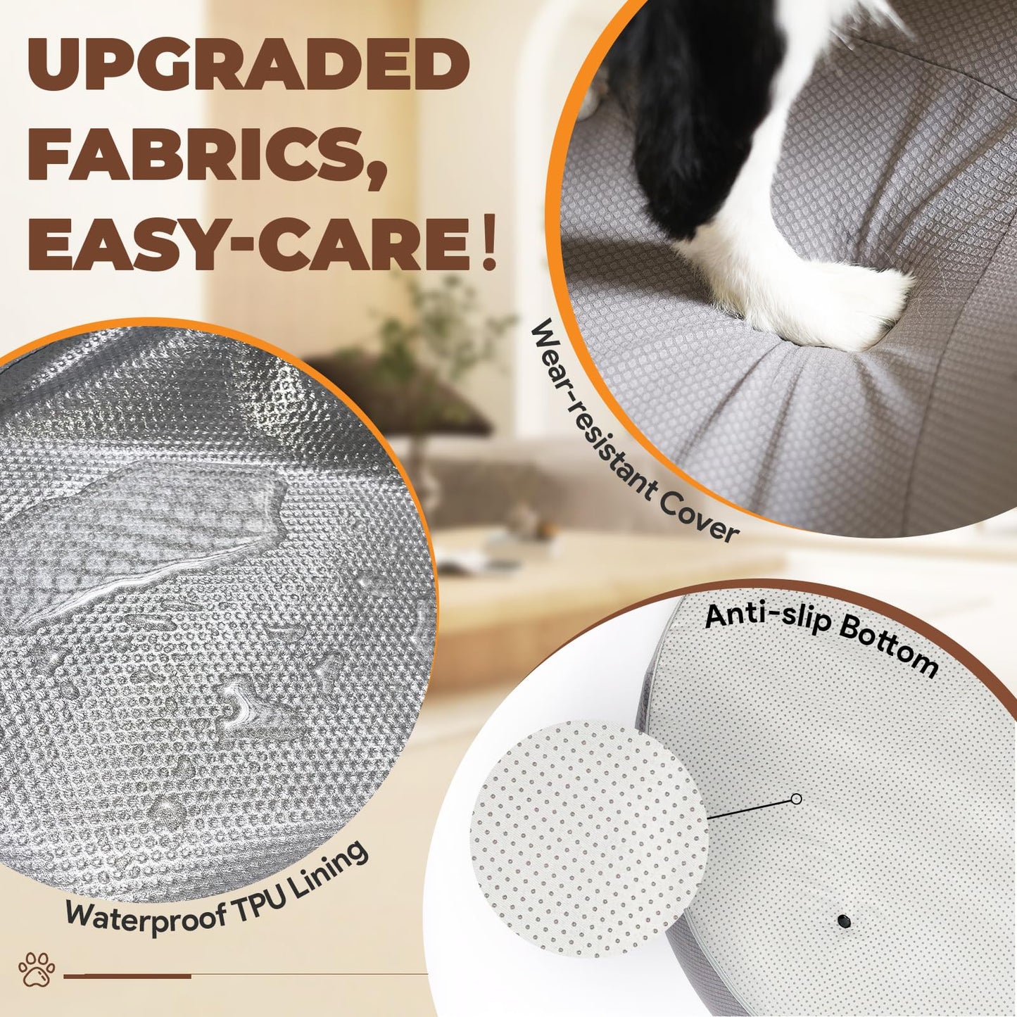 Orthopedic Dog Beds for Large/Medium Dogs, 9'' Thick Pure Memory Foam Dog Bed with Removable Washable Cover, Waterproof Couch Pet Bed, 60D High Density, Chewproof, Easy Clean, Dark Grey LukkyDeals