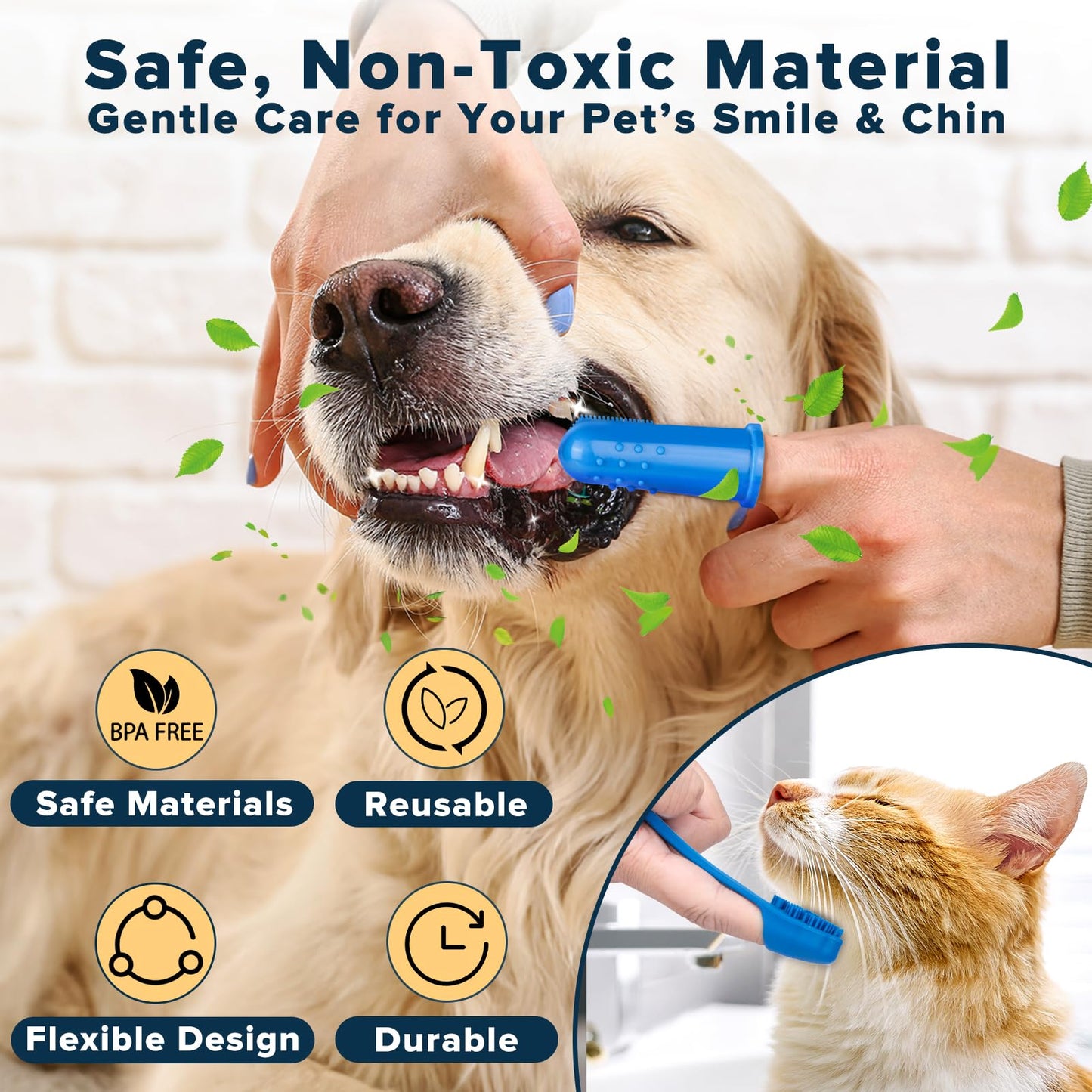 6PCS Pet Grooming Kit | Dog Washing Gloves | Dog Bath Brush | Dog Bath Gloves | Dog Shampoo Brush | Pet Grooming Gloves | Cat Bathing Supplies | Dog Bath Supplies (Navy Blue) LukkyDeals