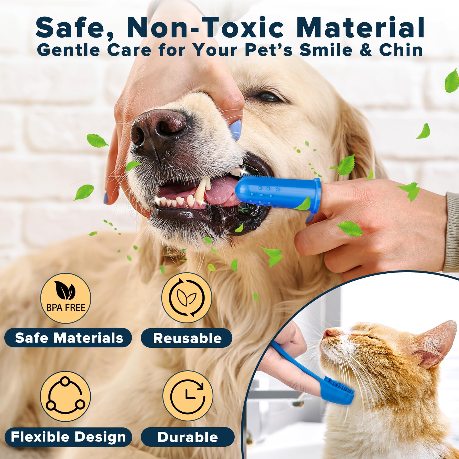 6PCS Pet Grooming Kit | Dog Washing Gloves | Dog Bath Brush | Dog Bath Gloves | Dog Shampoo Brush | Pet Grooming Gloves | Cat Bathing Supplies | Dog Bath Supplies (Navy Blue) LukkyDeals