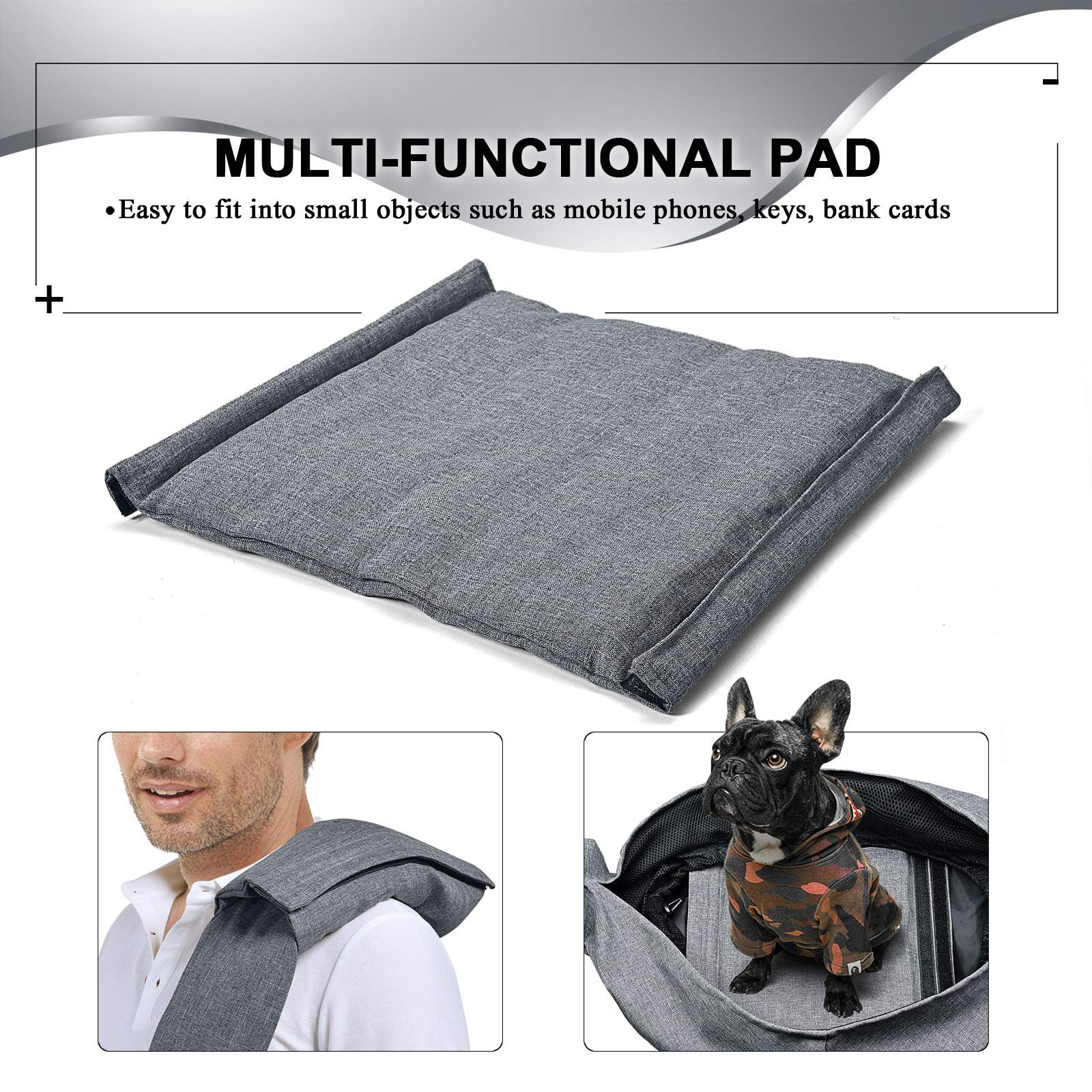 Tomkas Small Dog Sling Carrier - Adjustable Strap & Zip Pocket - Suitable for Puppies (Black) LukkyDeals