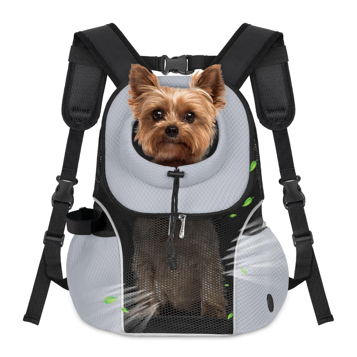 WOYYHO Pet Dog Carrier Backpack Small Dog Front Backpack Ventilated Mesh Dog Travel Back Pack with Safety Belt for Travel Hiking Cycling Outdoor Adventures (Size M: 5-9 lbs, Black) LukkyDeals