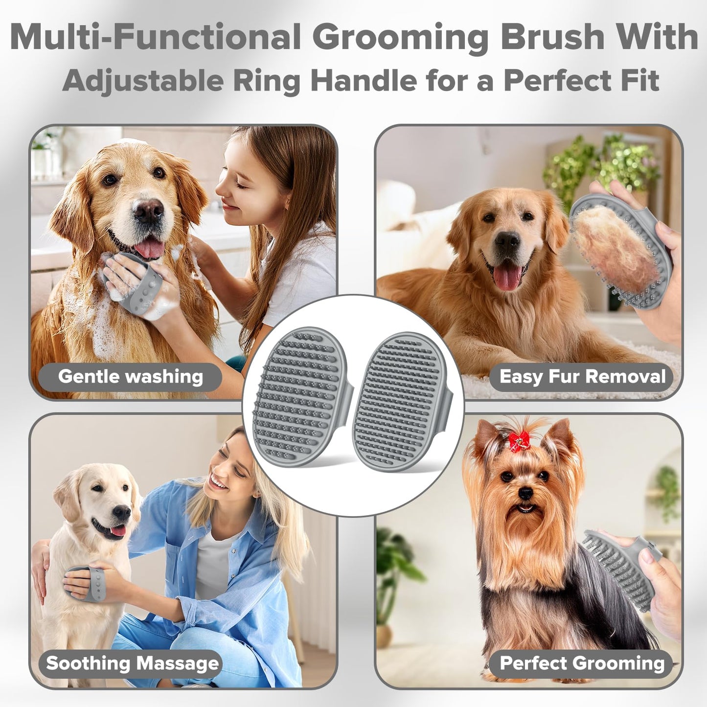 6PCS Pet Grooming Kit | Dog Washing Gloves | Dog Bath Brush | Dog Bath Gloves | Dog Shampoo Brush | Pet Grooming Gloves | Cat Bathing Supplies | Dog Bath Supplies (Navy Blue) LukkyDeals