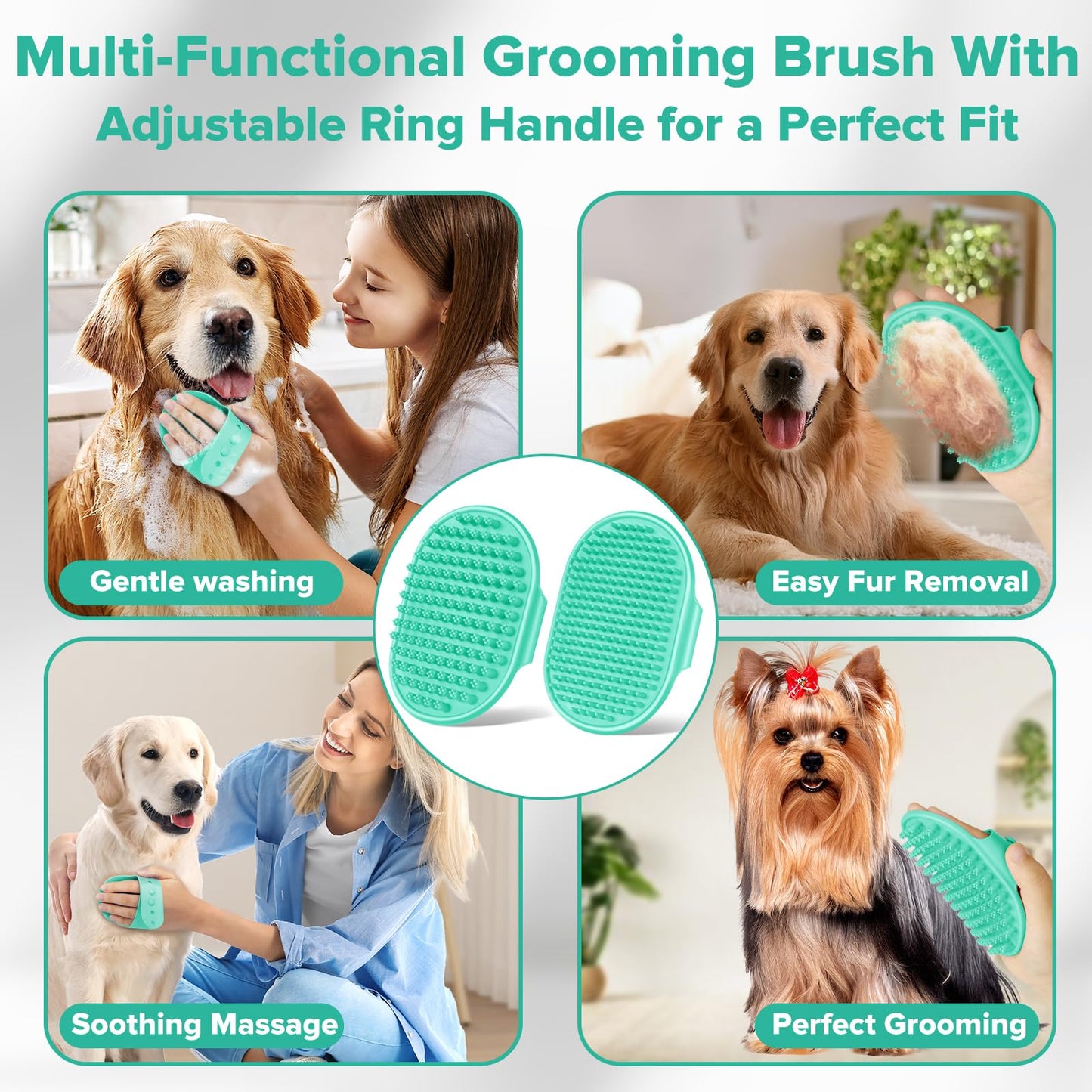 6PCS Pet Grooming Kit | Dog Washing Gloves | Dog Bath Brush | Dog Bath Gloves | Dog Shampoo Brush | Pet Grooming Gloves | Cat Bathing Supplies | Dog Bath Supplies (Navy Blue) LukkyDeals
