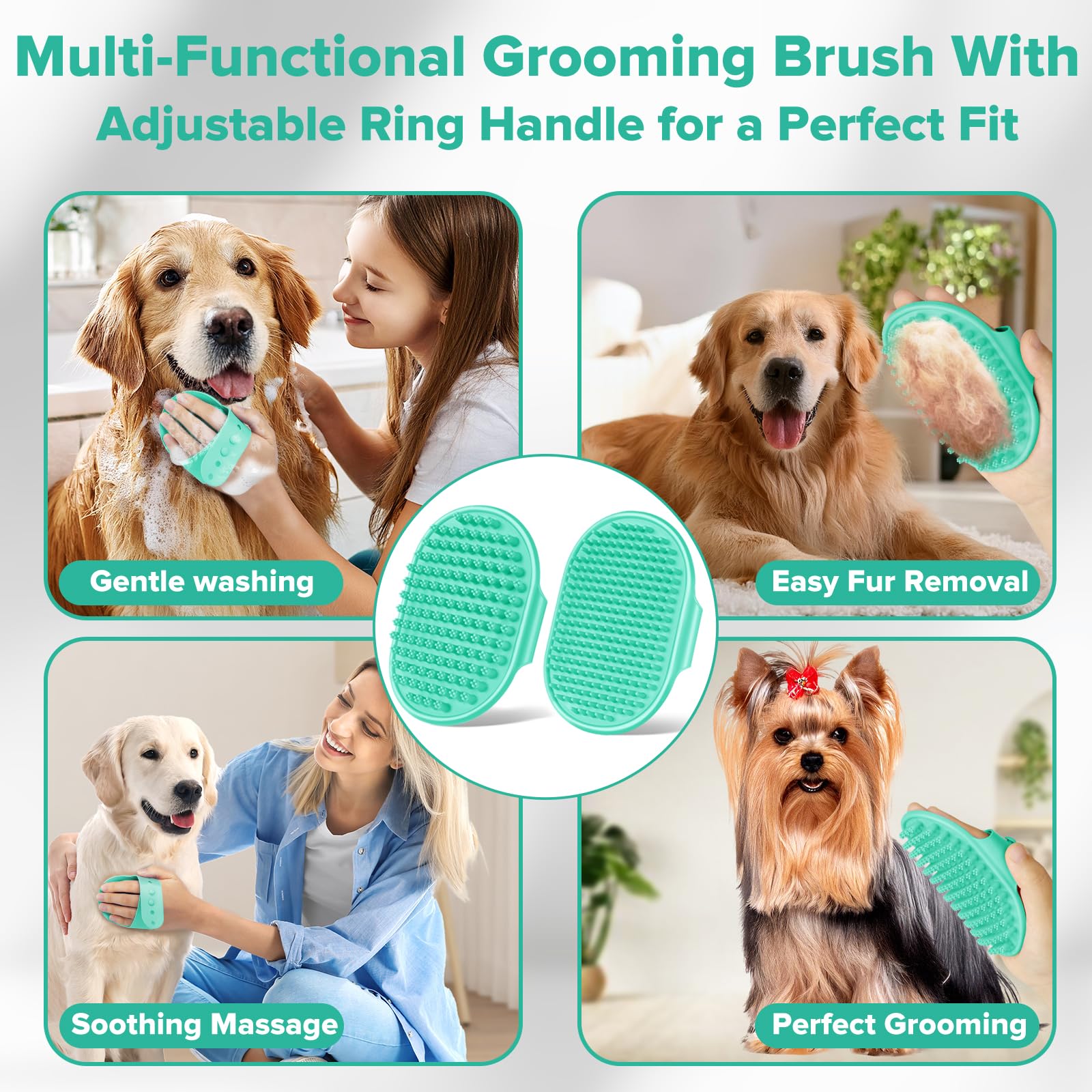 6PCS Pet Grooming Kit | Dog Washing Gloves | Dog Bath Brush | Dog Bath Gloves | Dog Shampoo Brush | Pet Grooming Gloves | Cat Bathing Supplies | Dog Bath Supplies (Navy Blue) LukkyDeals